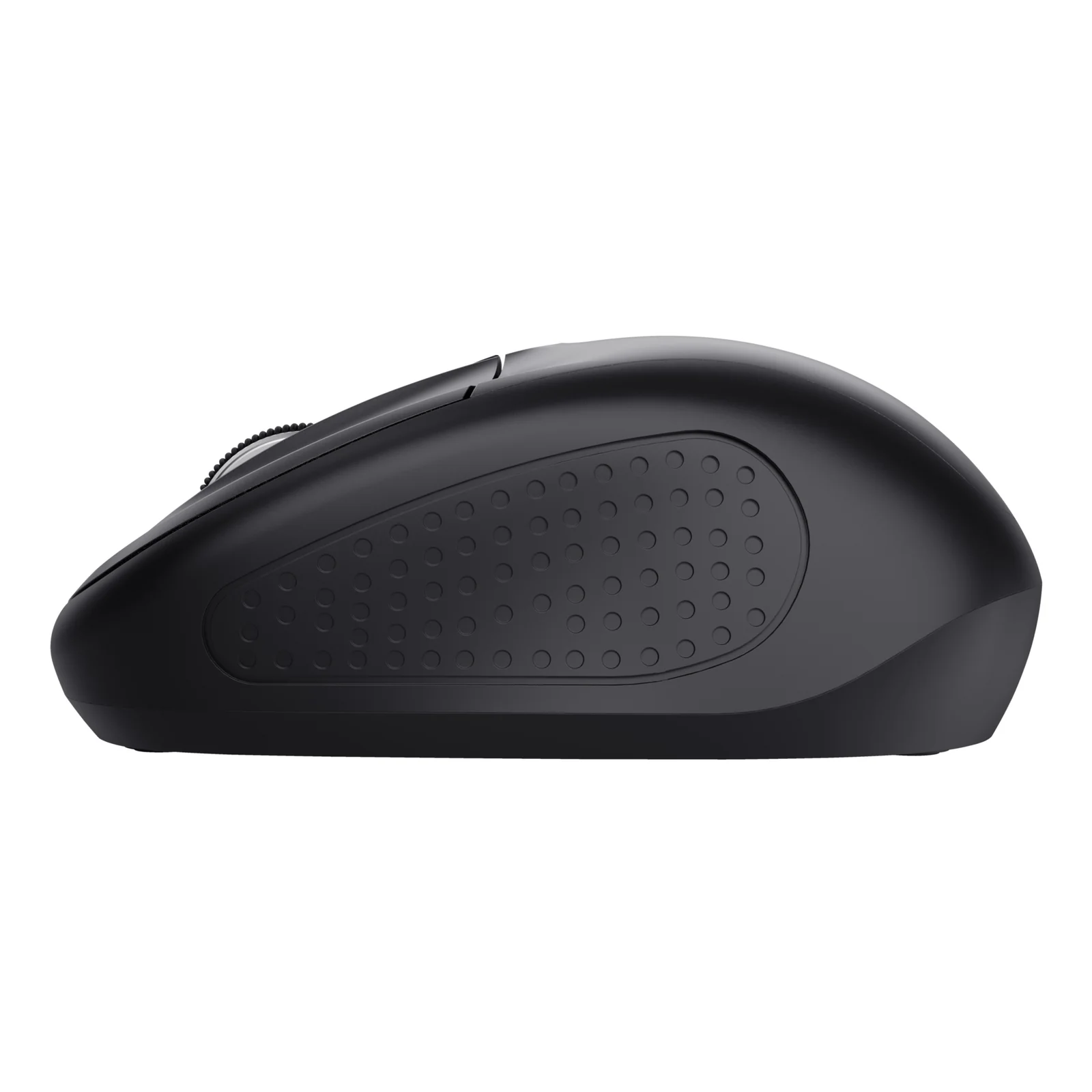 Vue de profil gauche de la souris Trust Primo noire compacte