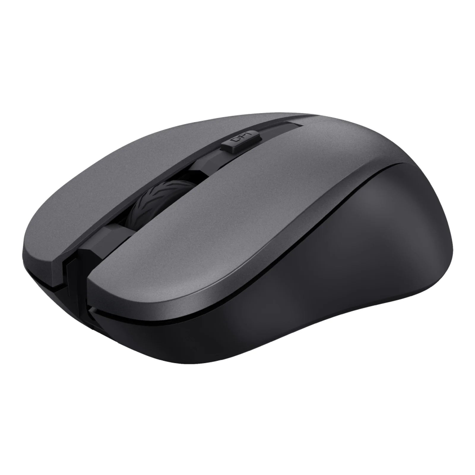 Trust Trezo Comfort, souris sans fil seule, vue de dessus, coloris gris et noir