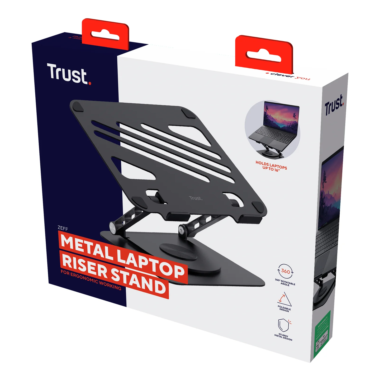 Trust Zeff Supports de Laptop Noir 40,6 cm (16")