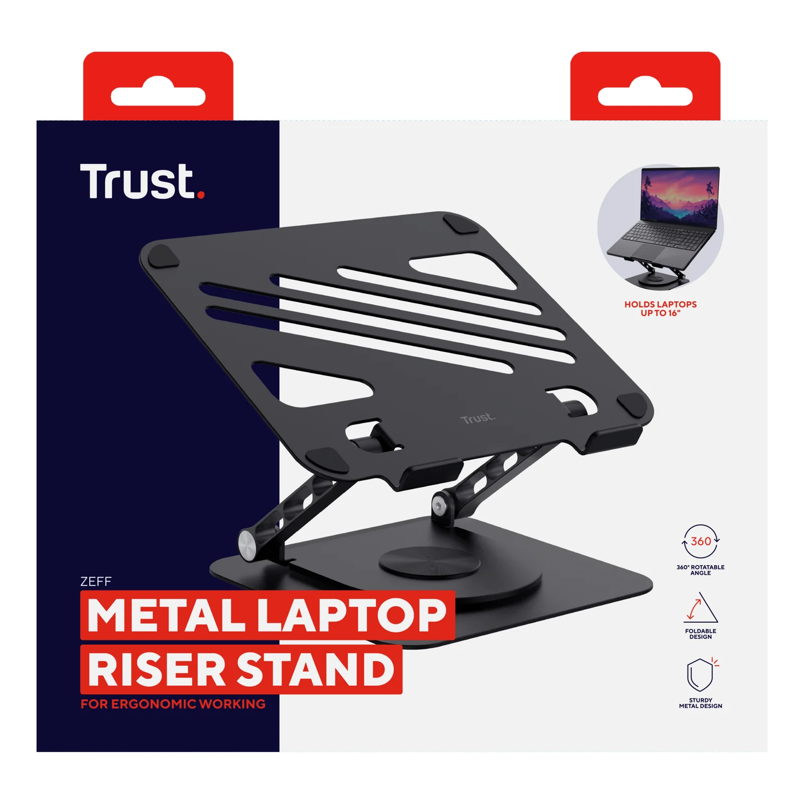 Trust Zeff Supports de Laptop Noir 40,6 cm (16")