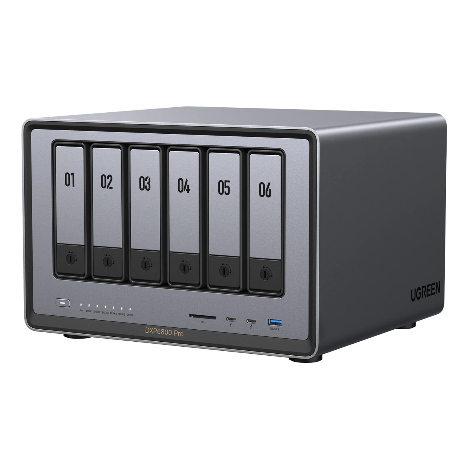 DXP6800 Pro NAS Bureau Intel® Core™ i5 8 Go DDR5 Gris, Noir