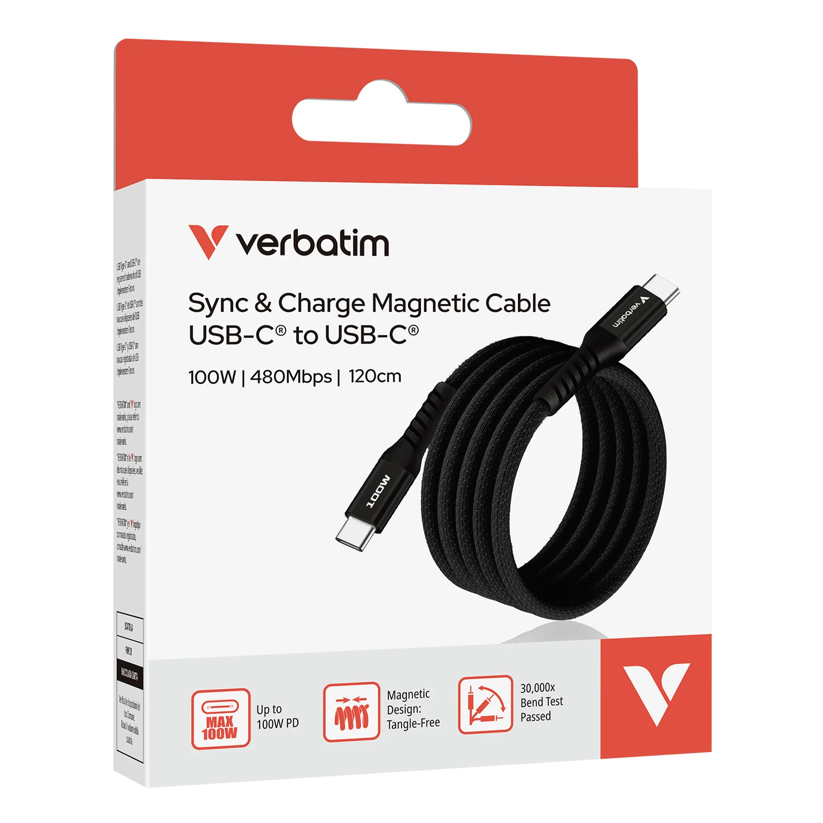 Verbatim 31863 câble USB USB 2.0 1,2 m USB C 0,48 Gbit/s 100 W Noir