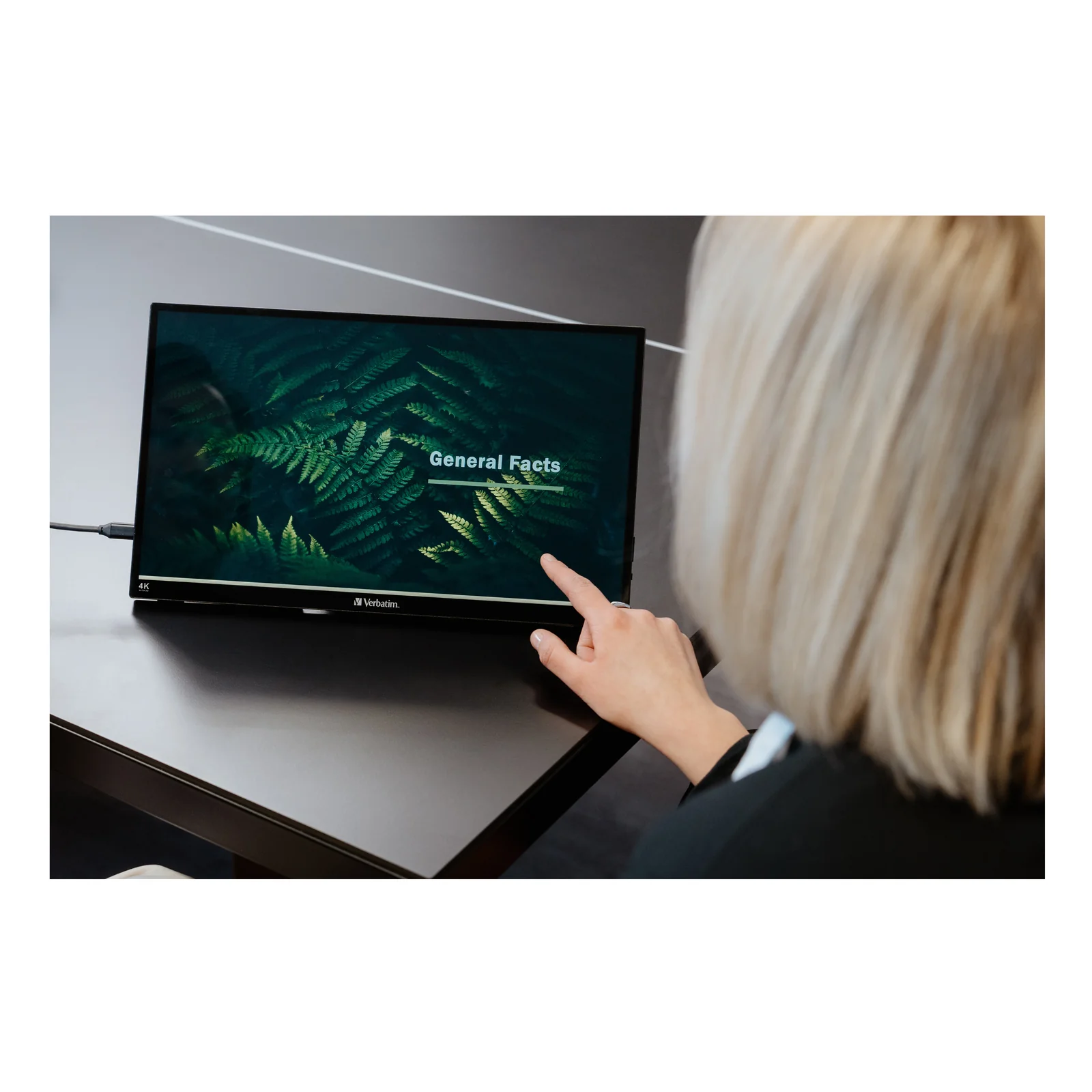 Verbatim 32238 écran plat de PC 39,6 cm (15.6") 3840 x 2160 pixels 4K Ultra HD LCD Écran tactile Noir