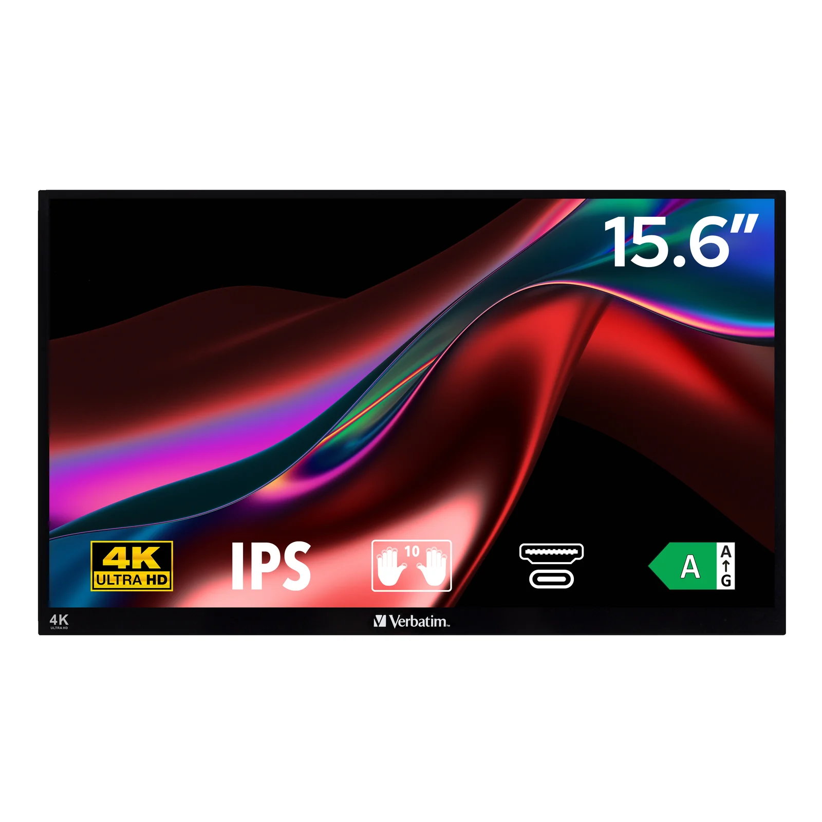 Verbatim 32238 écran plat de PC 39,6 cm (15.6") 3840 x 2160 pixels 4K Ultra HD LCD Écran tactile Noir