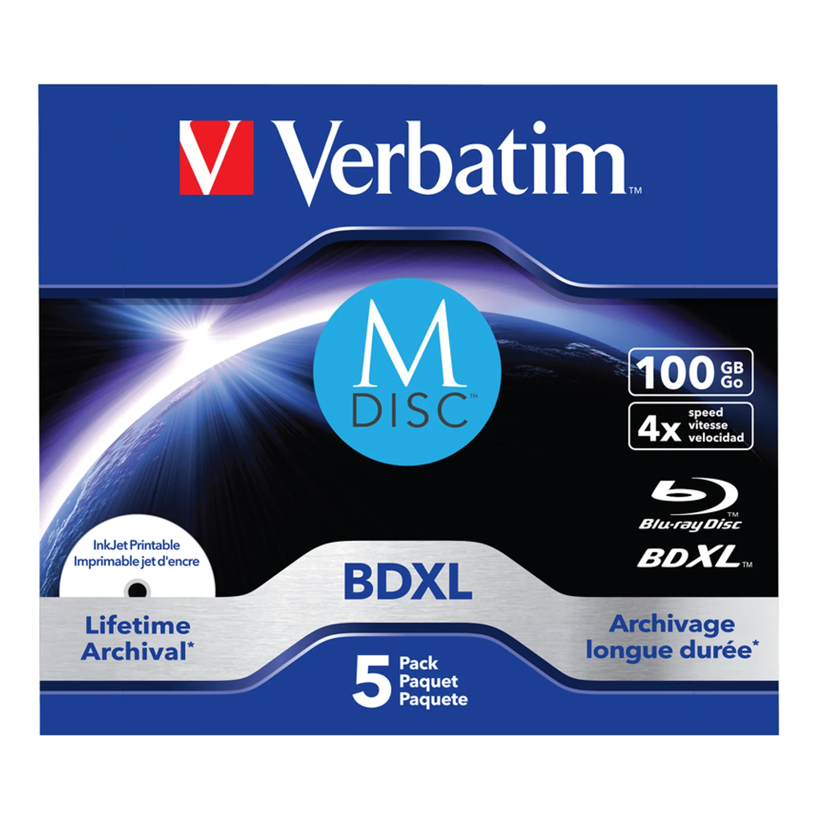 43834 disque vierge Blu-Ray BDXL 100 Go 5 pièce(s)