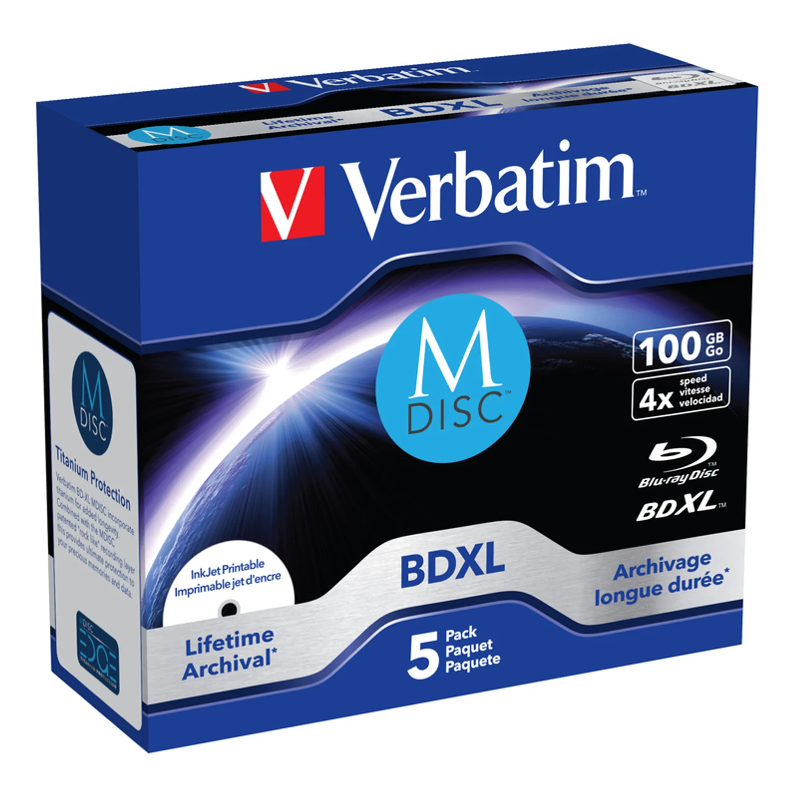 Verbatim 43834 disque vierge Blu-Ray BDXL 100 Go 5 pièce(s)