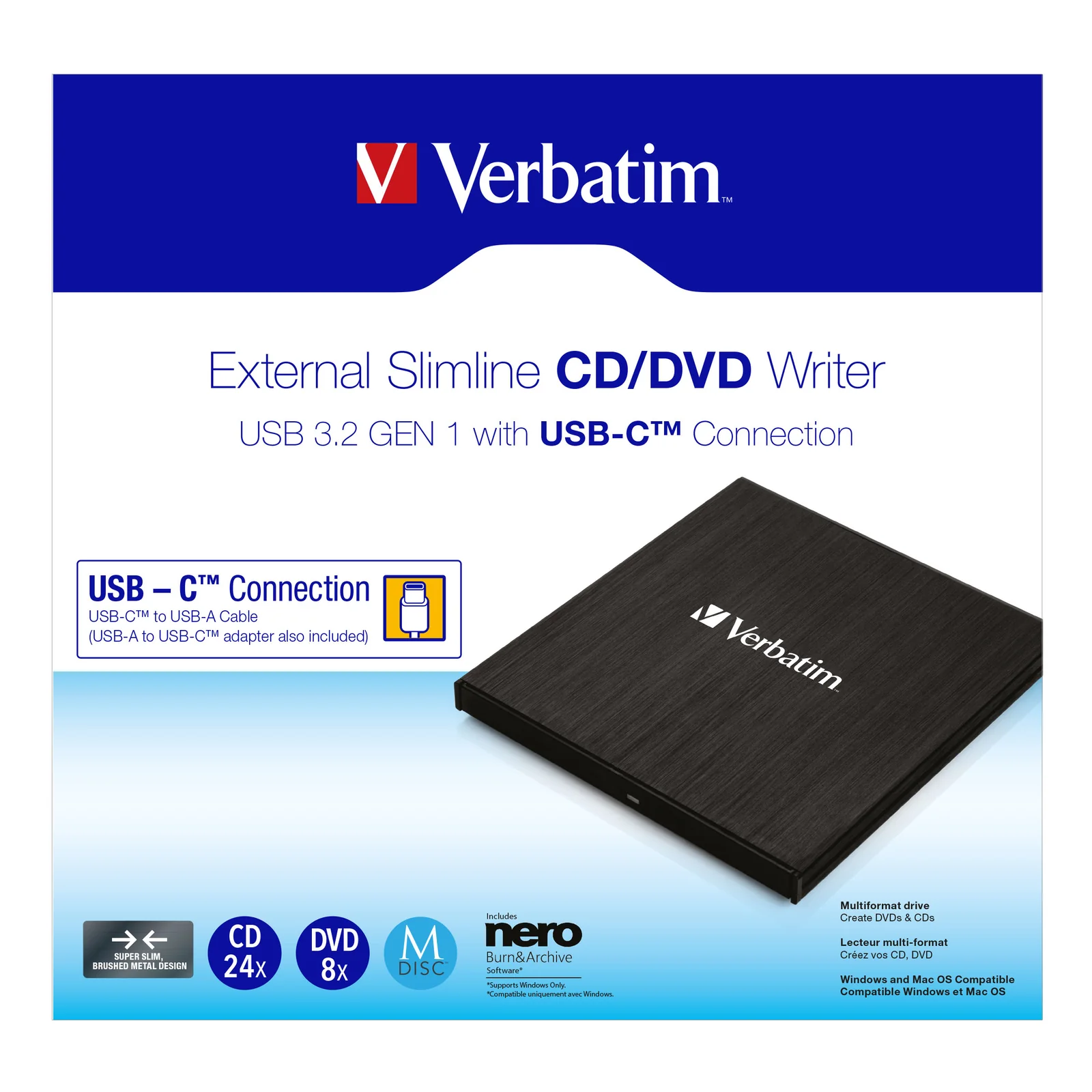 Verbatim 43886 lecteur de disques optiques DVD±RW Noir