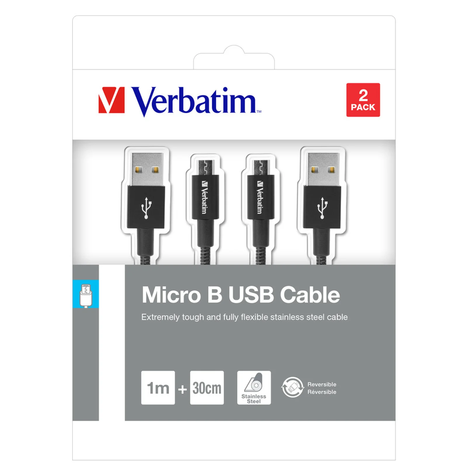 Verbatim 48875 câble USB USB 3.2 Gen 1 (3.1 Gen 1) 1 m Micro-USB A USB A Noir
