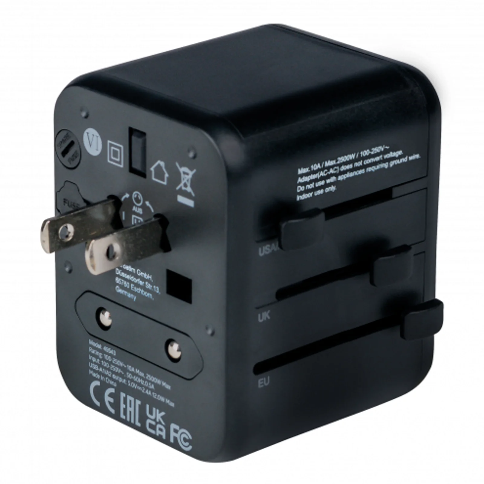 49543 adaptateur prise d'alimentation Universel Noir
