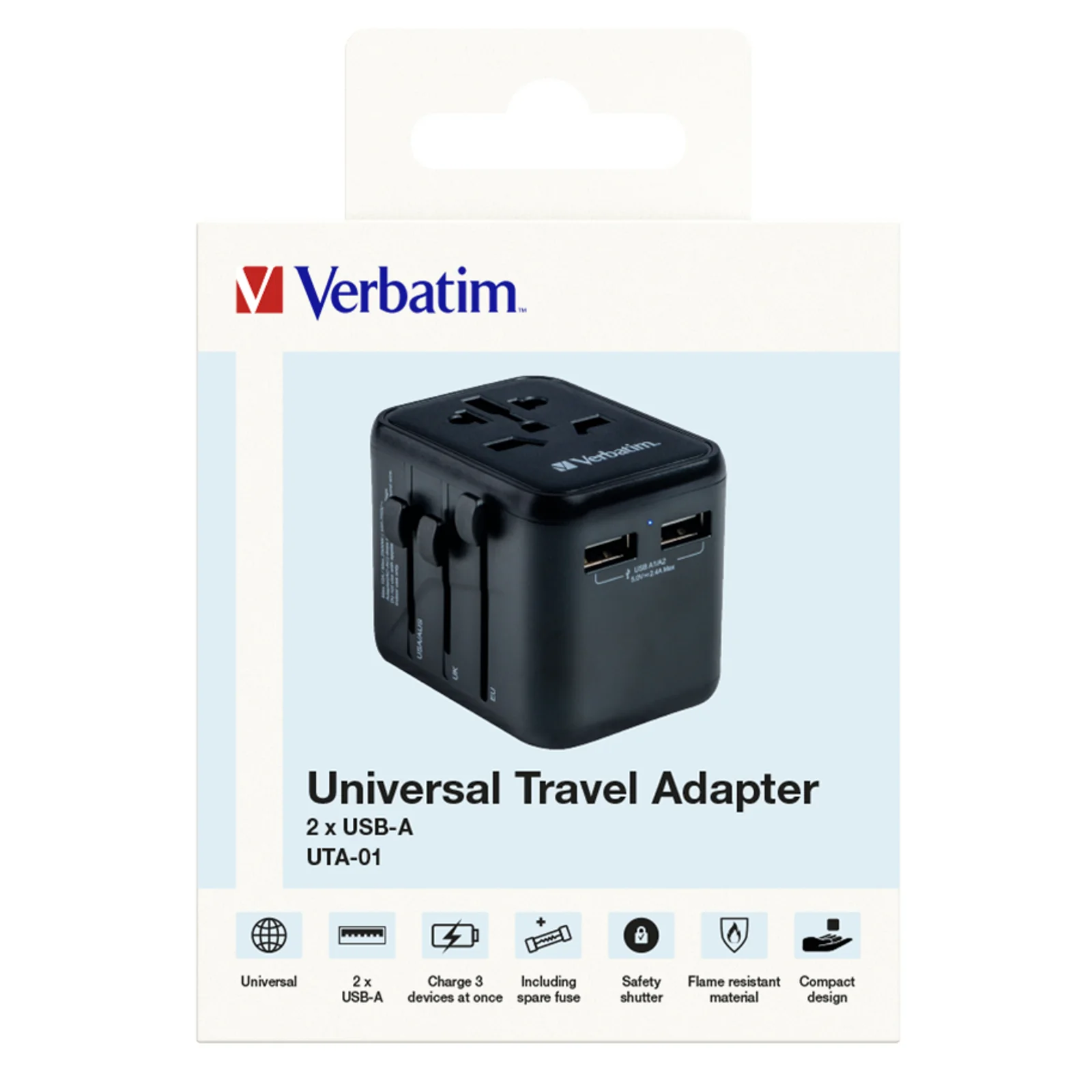 Verbatim 49543 adaptateur prise d'alimentation Universel Noir