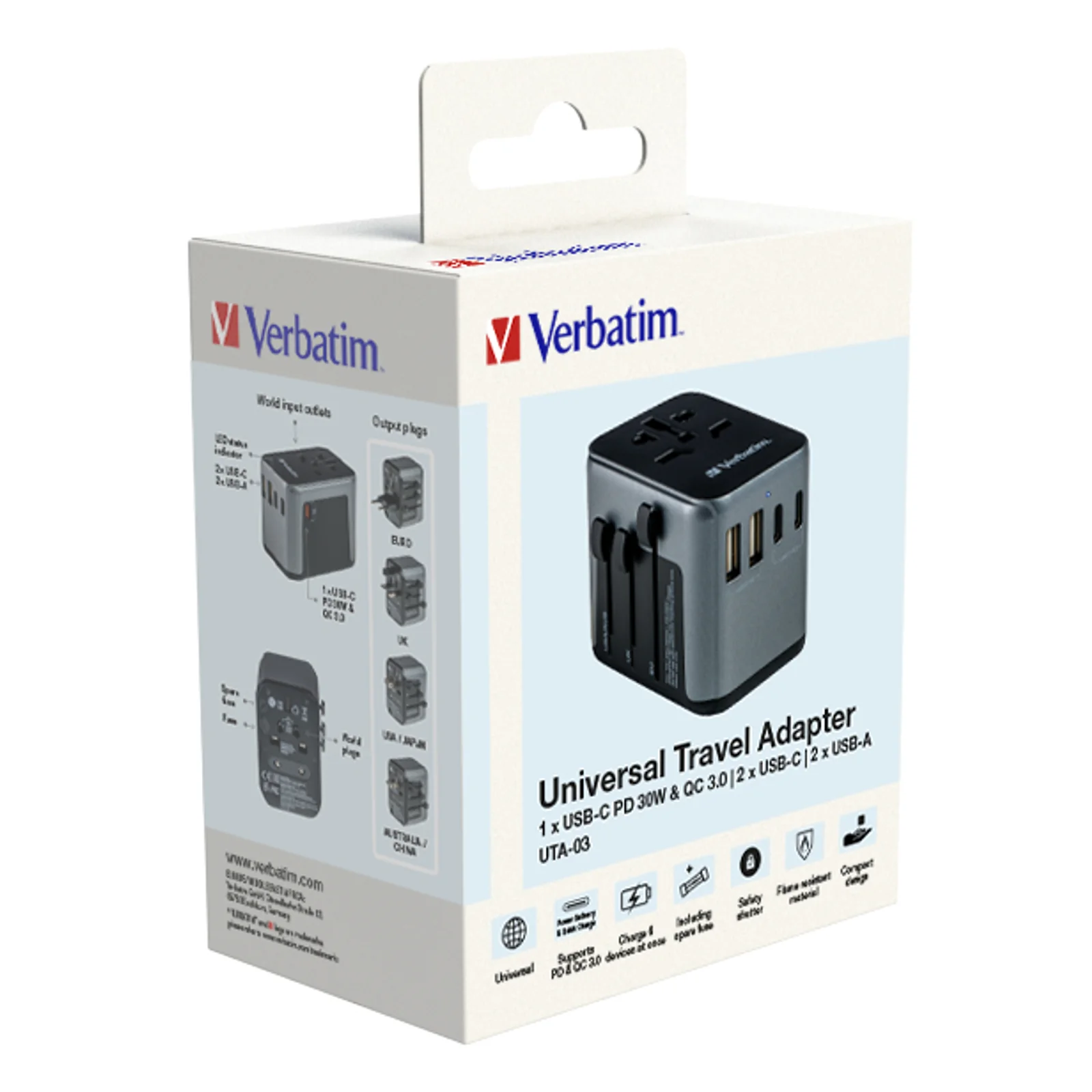 Verbatim 49545 adaptateur prise d'alimentation Universel
