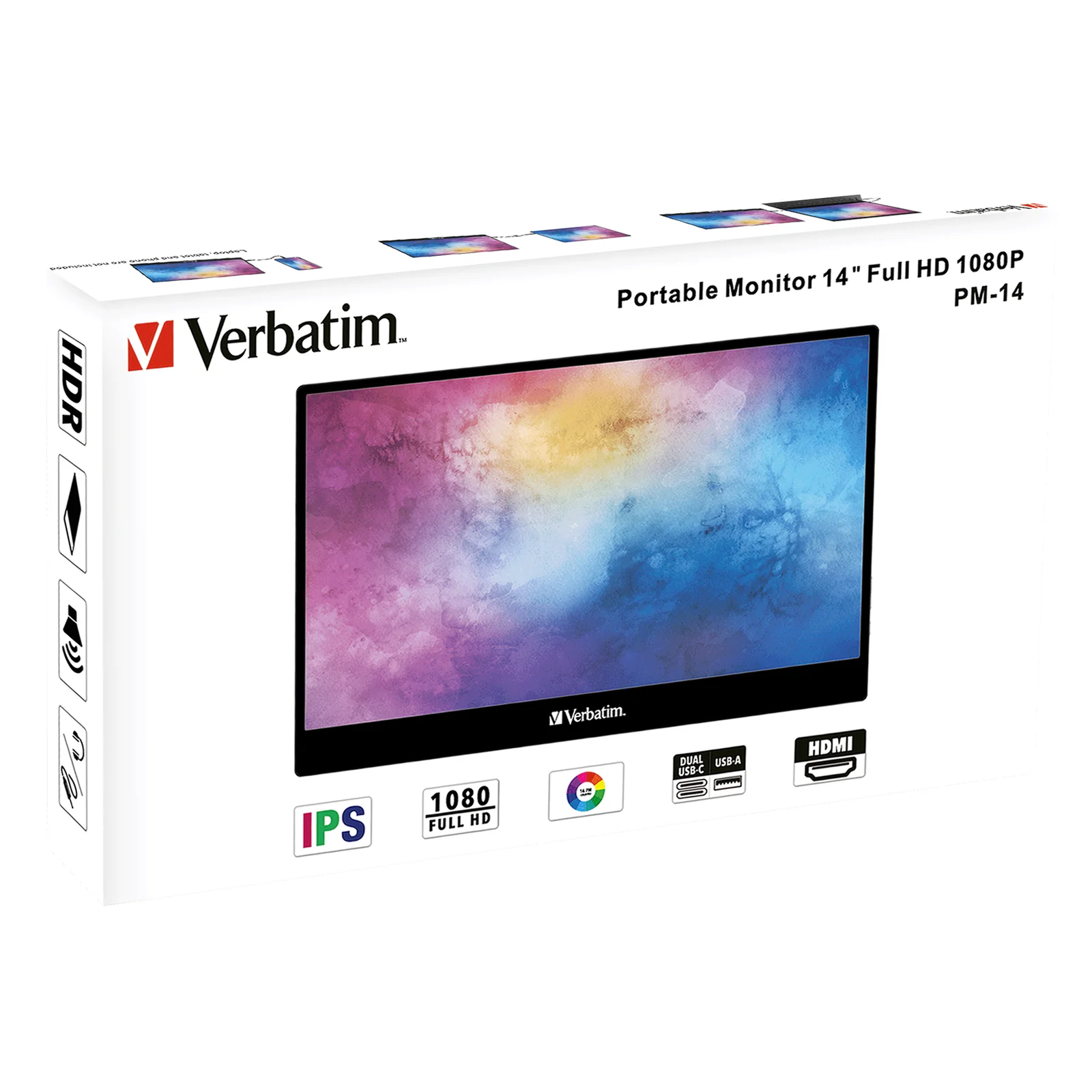 Verbatim 49590 écran plat de PC 35,6 cm (14") 1920 x 1080 pixels Full HD LCD Noir