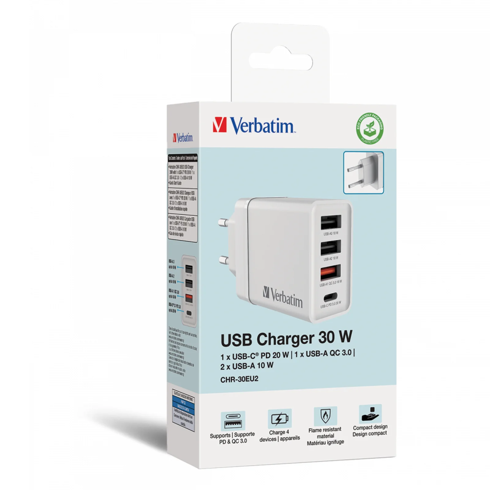 Verbatim 49700 Universel Blanc Secteur Charge rapide Intérieure