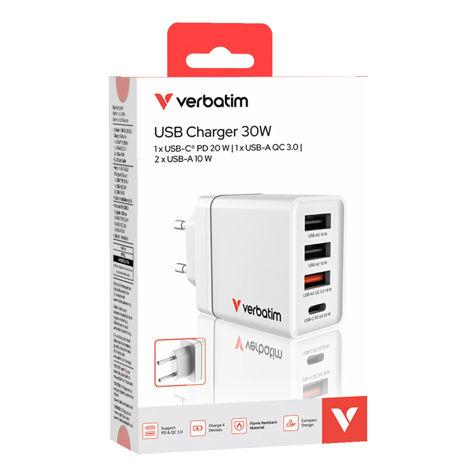 Verbatim 49700 Universel Blanc Secteur Charge rapide Intérieure