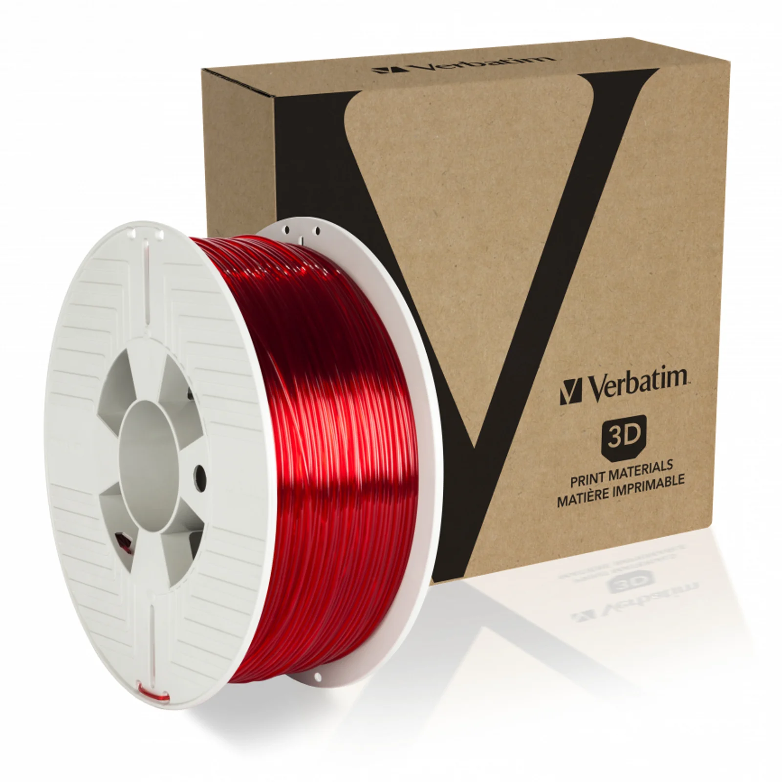 Verbatim 55054 matériel d'impression 3D PETg (polyéthylène téréphtalate glycolisé) Rouge, Transparent 1 kg