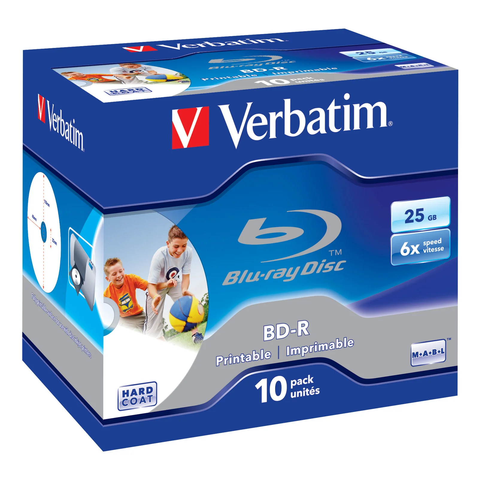 Verbatim BD-R SL 25GB 6x Printable 10 Pack Jewel Case 25 Go 10 pièce(s)