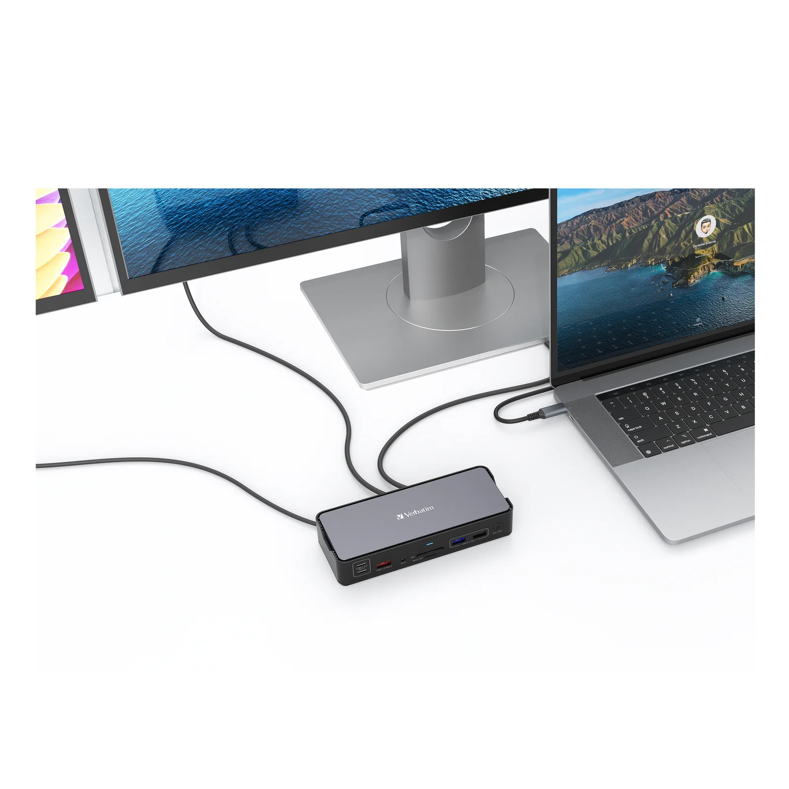 Verbatim CDS-15 Avec fil USB 3.2 Gen 1 (3.1 Gen 1) Type-C Noir, Gris
