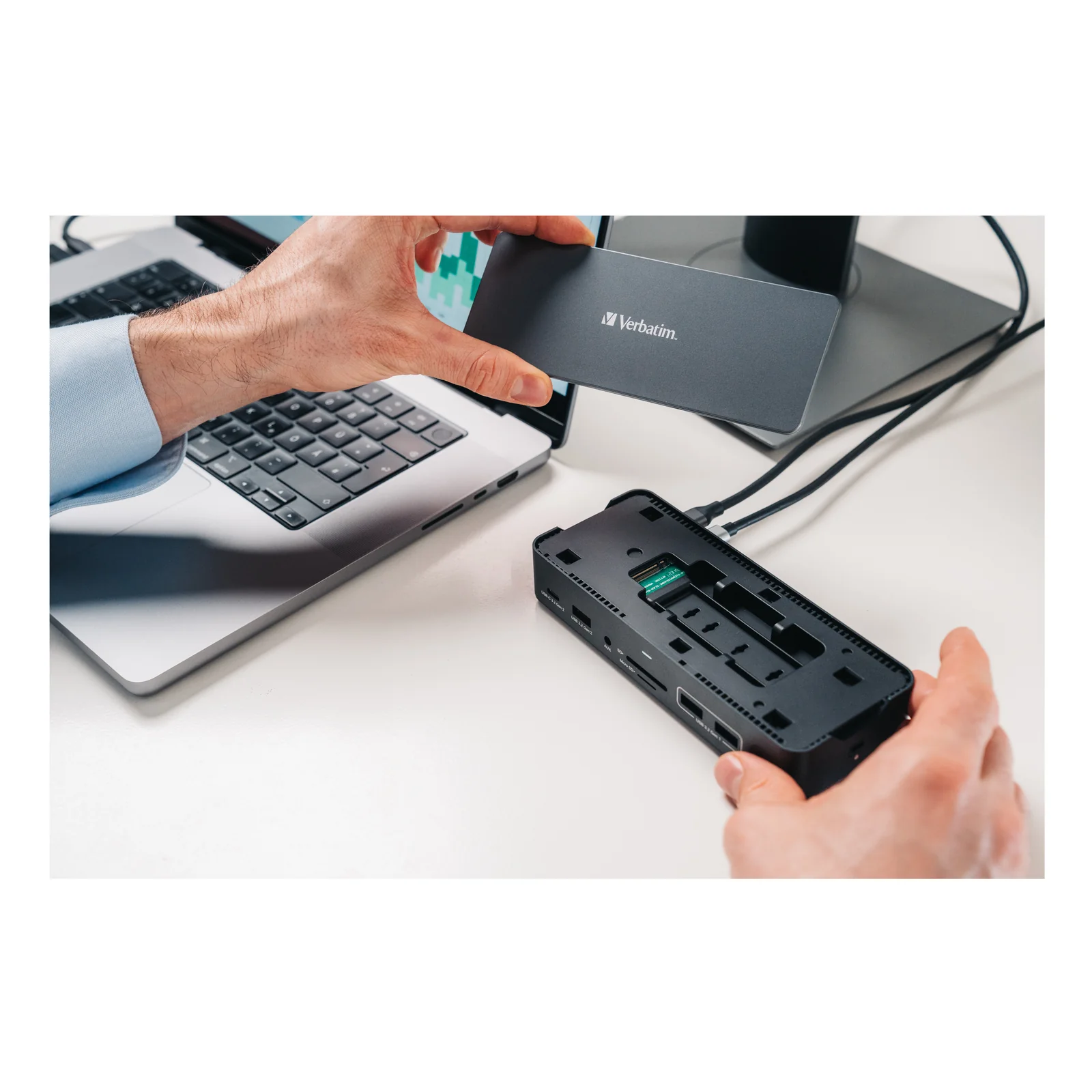 Verbatim CDS-15S Avec fil USB 3.2 Gen 1 (3.1 Gen 1) Type-C Noir, Gris