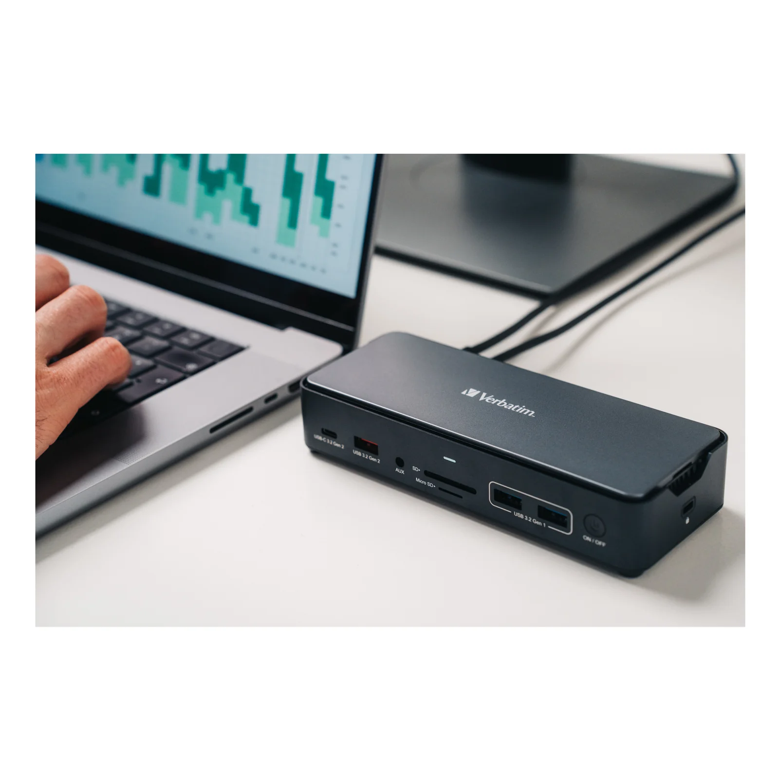Verbatim CDS-15S Avec fil USB 3.2 Gen 1 (3.1 Gen 1) Type-C Noir, Gris
