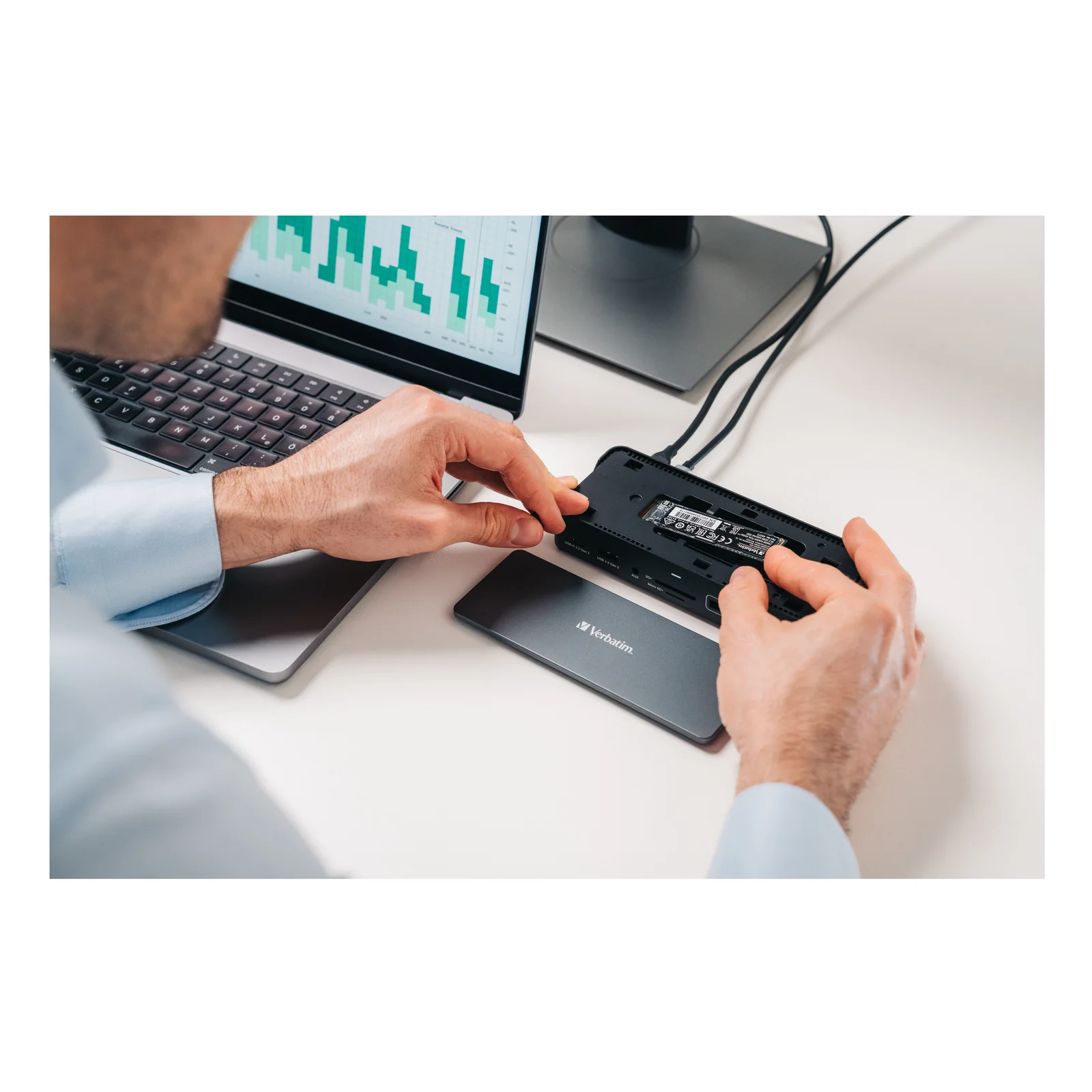 Verbatim CDS-15SSD Avec fil USB 3.2 Gen 1 (3.1 Gen 1) Type-C Noir, Gris