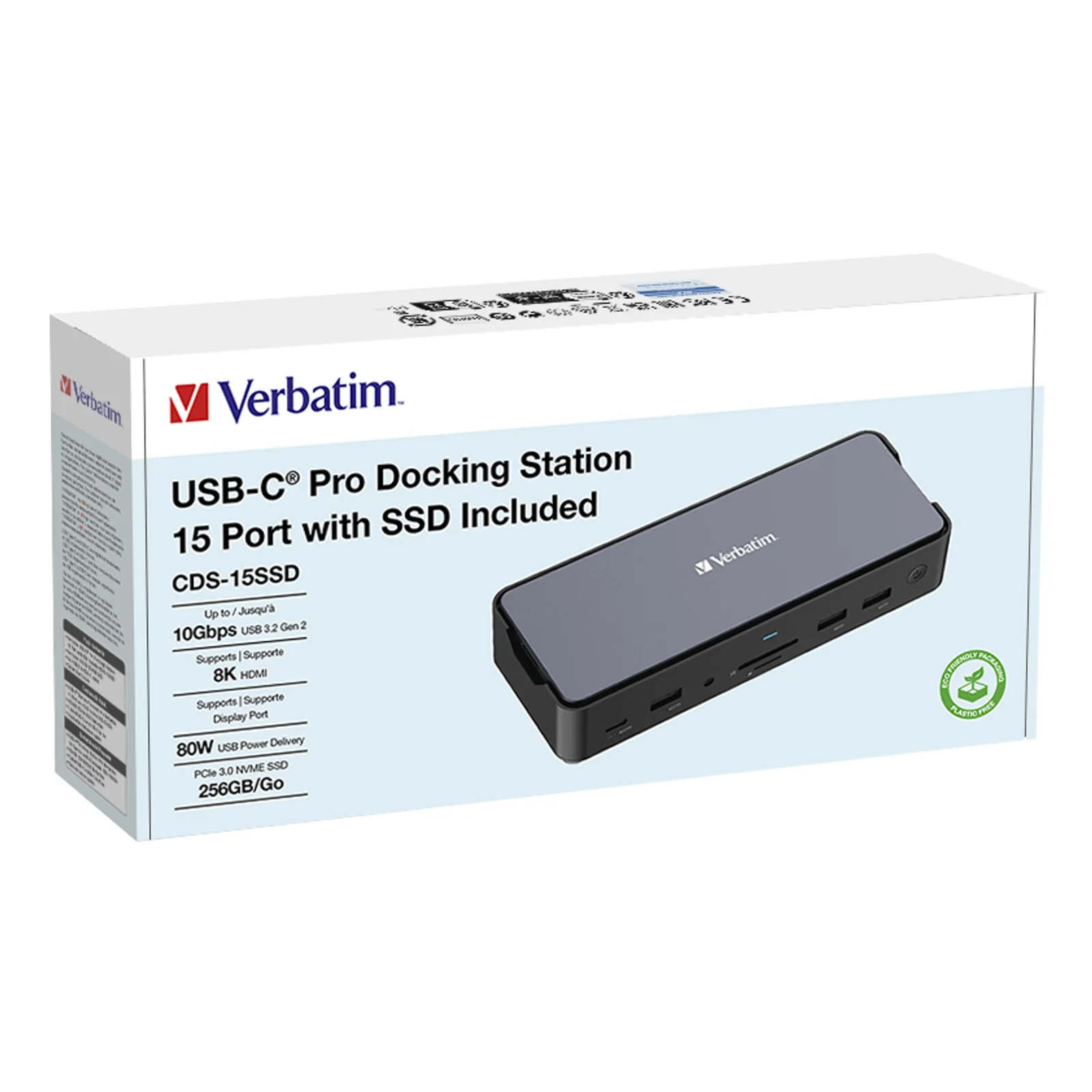 Verbatim CDS-15SSD Avec fil USB 3.2 Gen 1 (3.1 Gen 1) Type-C Noir, Gris