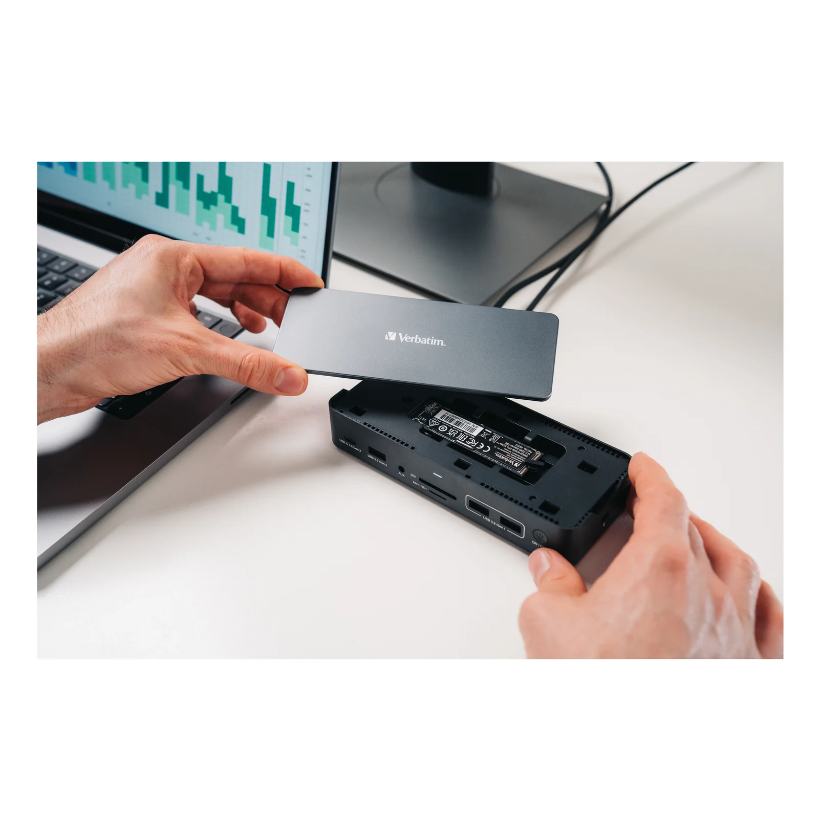Verbatim CDS-15SSD Avec fil USB 3.2 Gen 1 (3.1 Gen 1) Type-C Noir, Gris