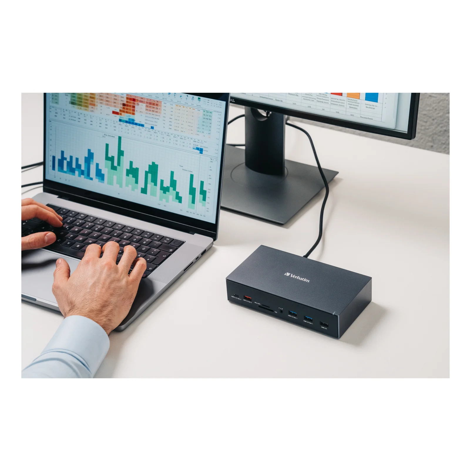 Verbatim CDS-17 Avec fil USB 3.2 Gen 1 (3.1 Gen 1) Type-C Noir, Gris