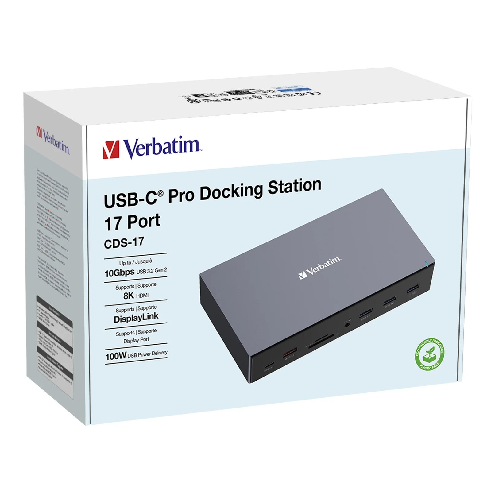 Verbatim CDS-17 Avec fil USB 3.2 Gen 1 (3.1 Gen 1) Type-C Noir, Gris