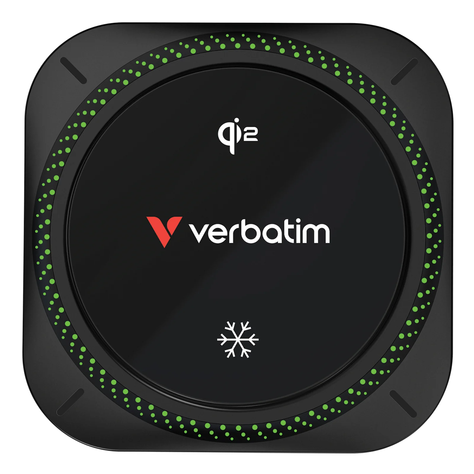 Verbatim Charge 'n' Drive Qi2 RGB Smartphone Noir USB Recharge sans fil Charge rapide Auto