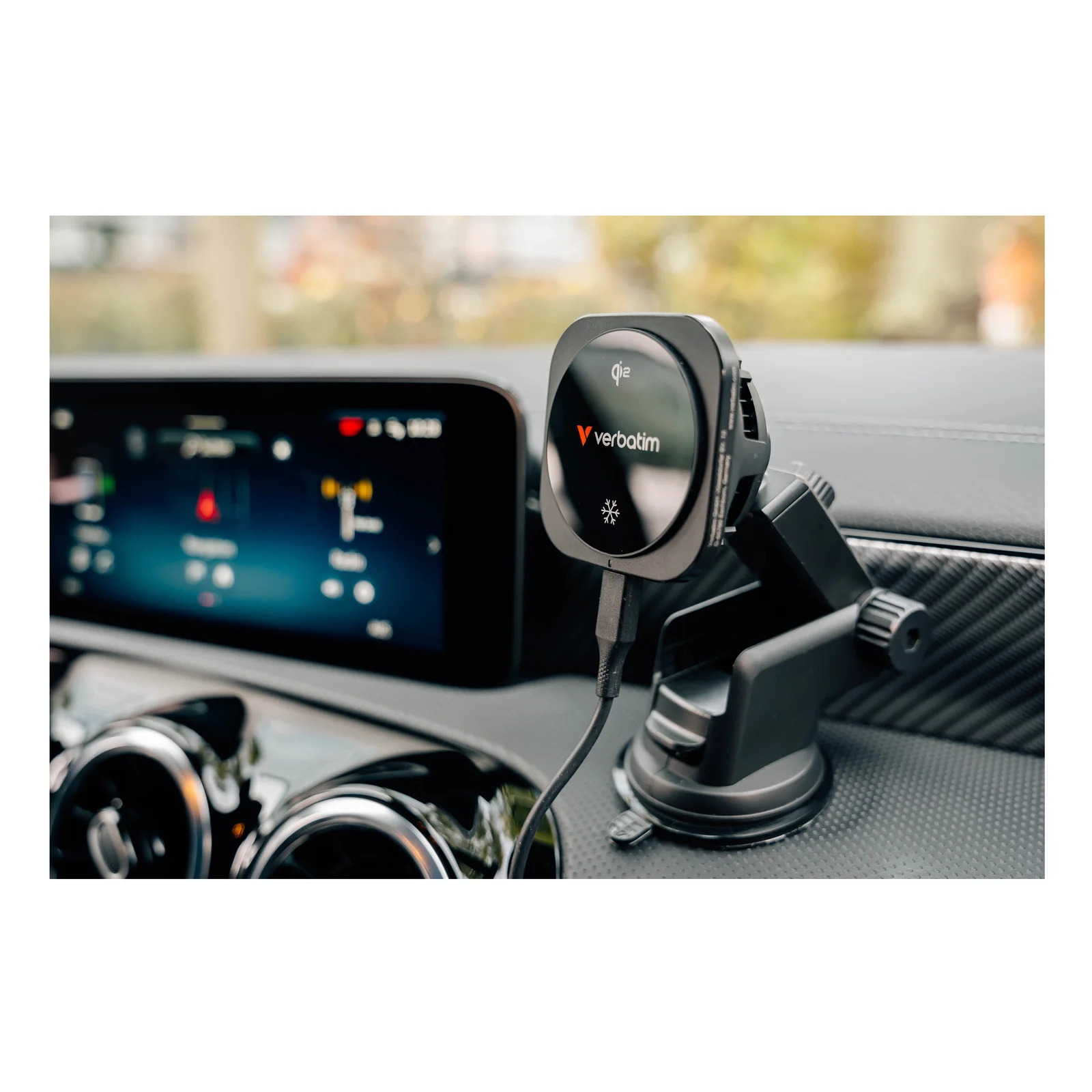 Verbatim Charge 'n' Drive Qi2 Smartphone Noir USB Recharge sans fil Charge rapide Auto