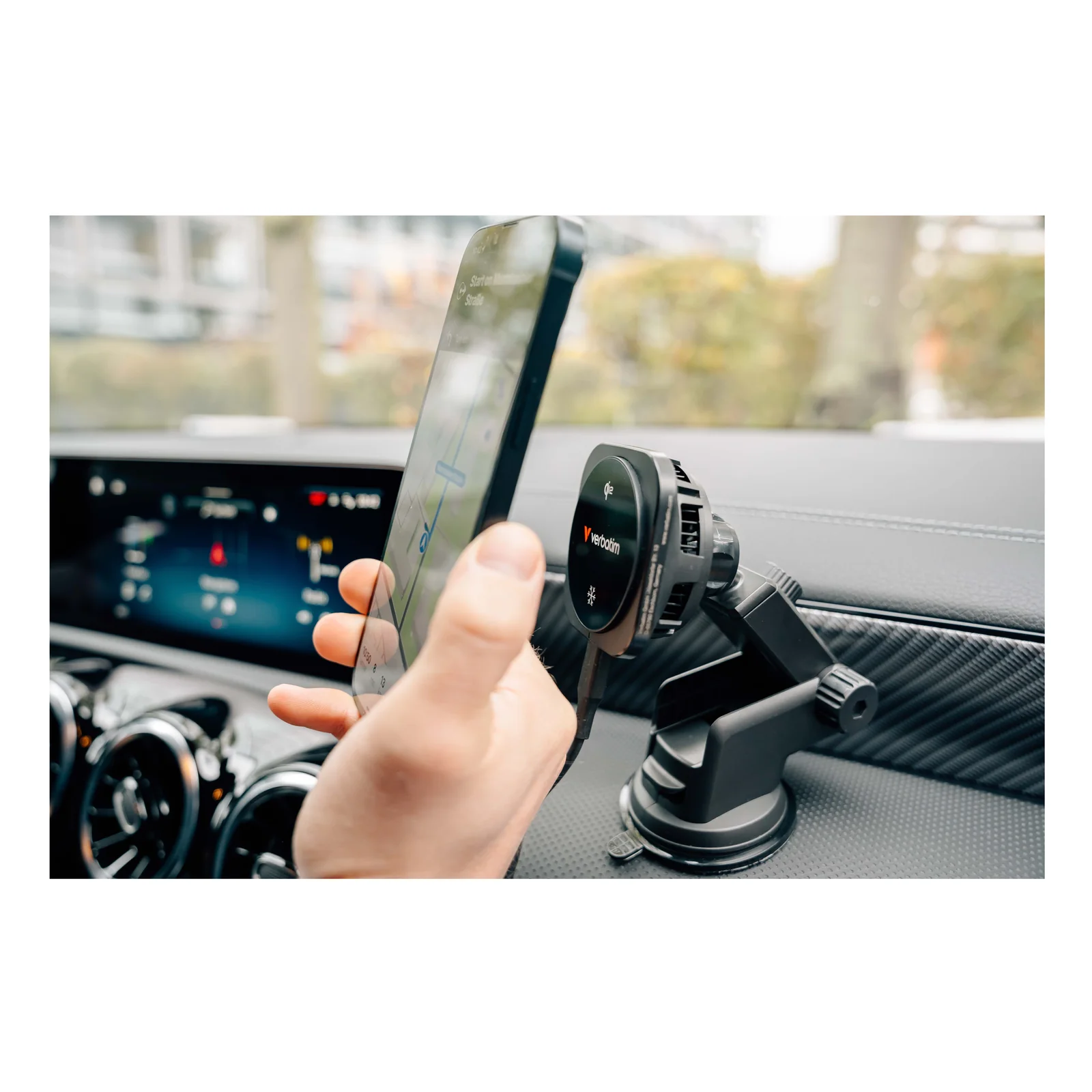 Verbatim Charge 'n' Drive Qi2 Smartphone Noir USB Recharge sans fil Charge rapide Auto
