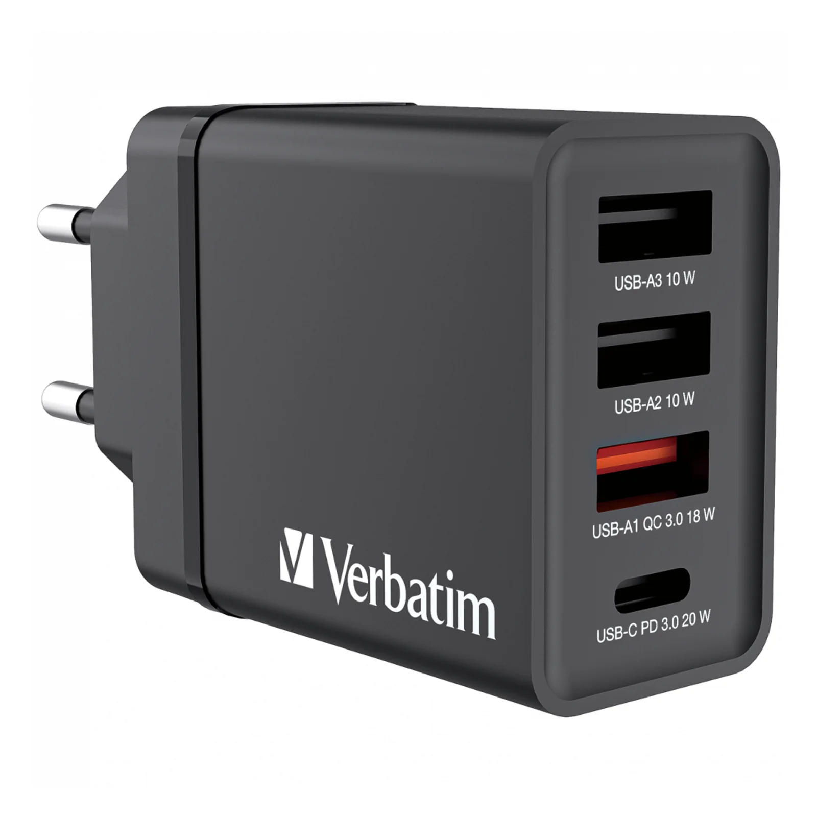 Verbatim Chargeur USB mural 4 ports 30 W - Noir