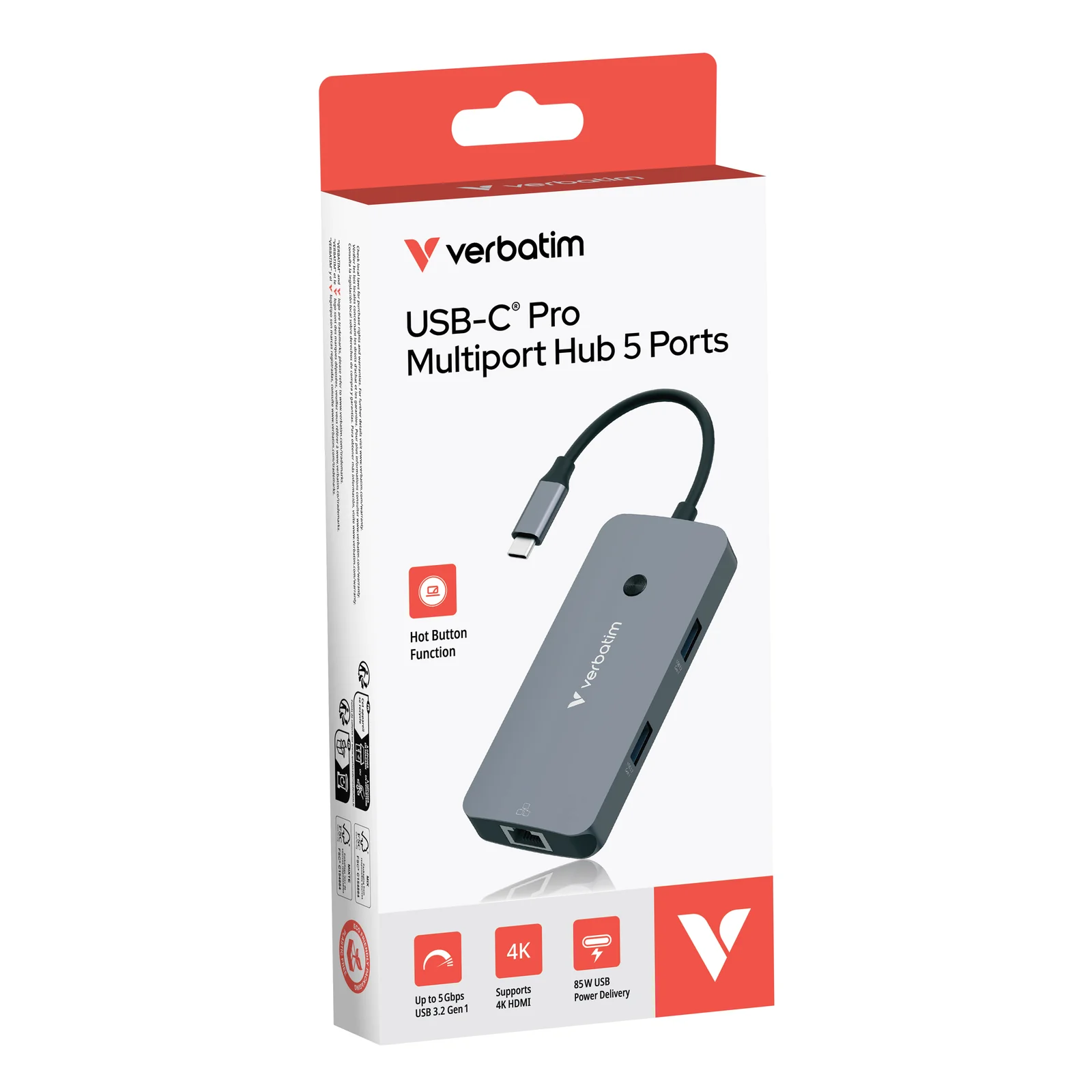 Verbatim CMH-05 USB Type-C 5000 Mbit/s Argent