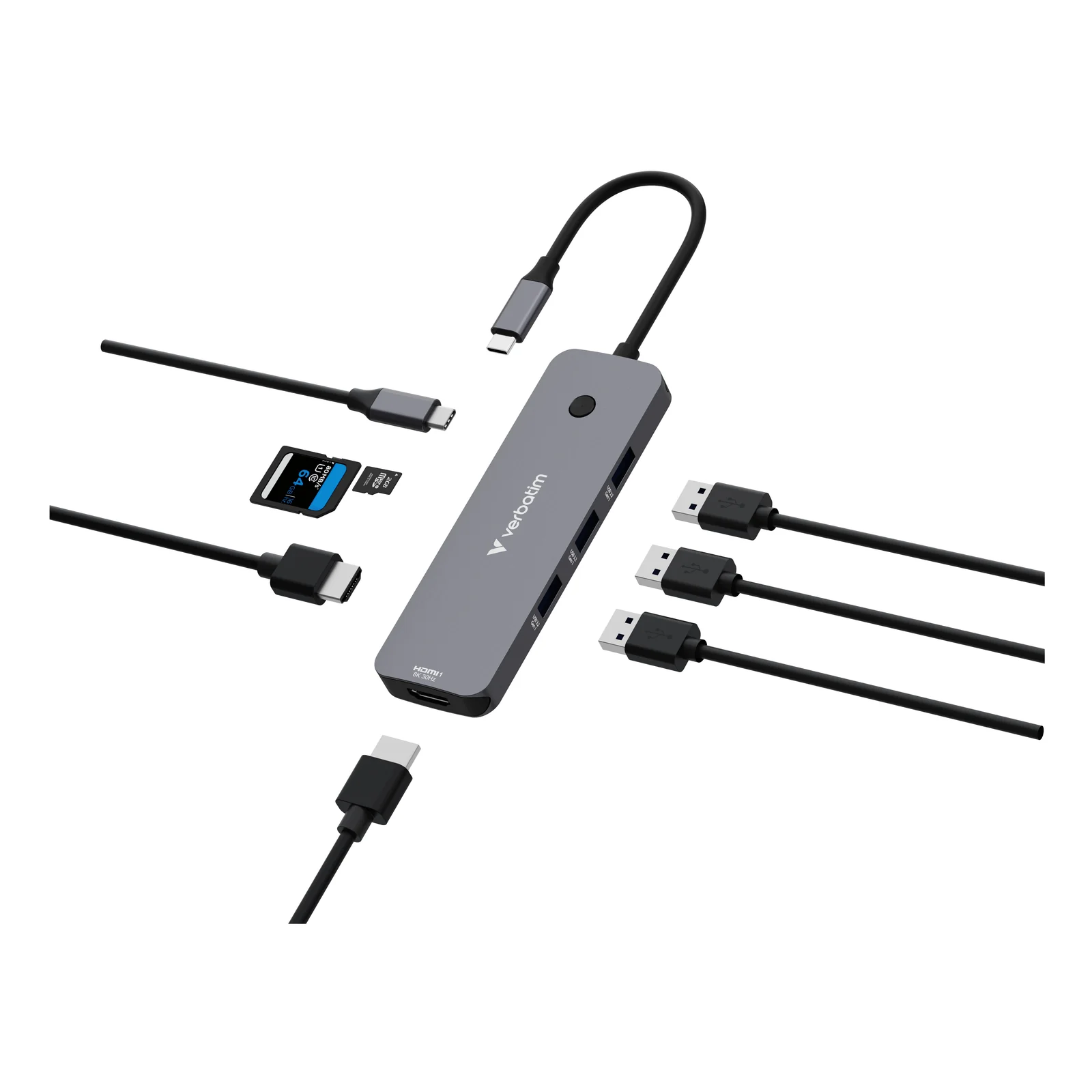 CMH-08 USB Type-C 5000 Mbit/s Argent