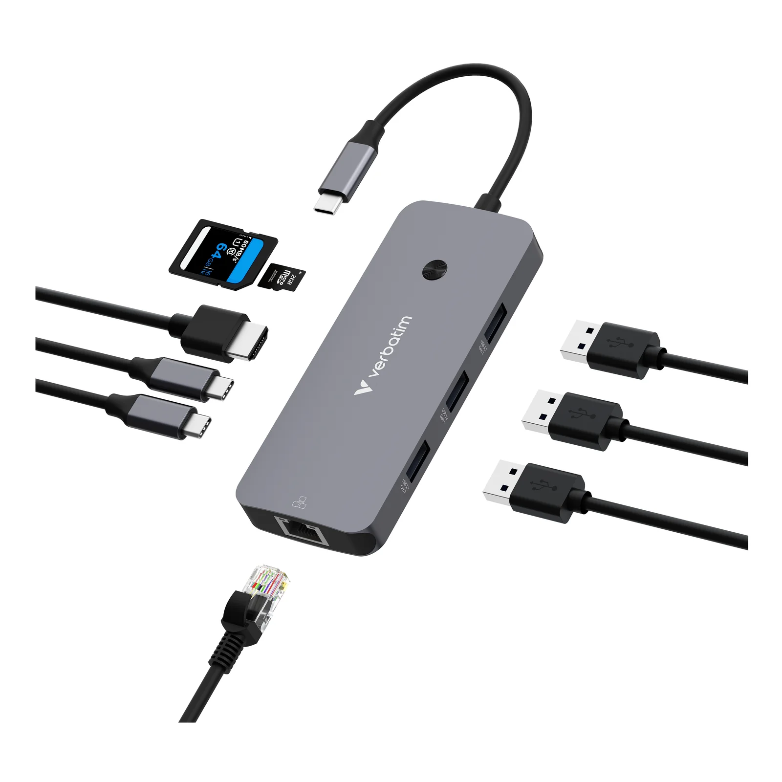CMH-09 USB Type-C 10000 Mbit/s Argent
