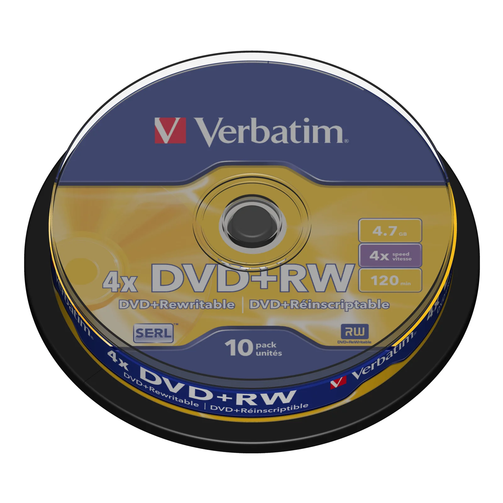DVD+RW Matt Silver 4,7 Go 10 pièce(s)