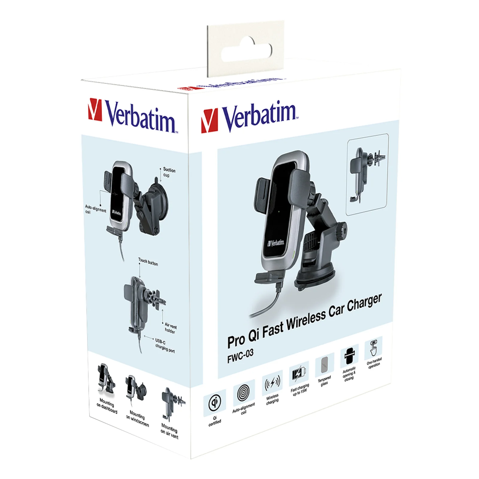 Verbatim FWC-03 Pro Qi Fast Wireless Autoladegerät retail Noir