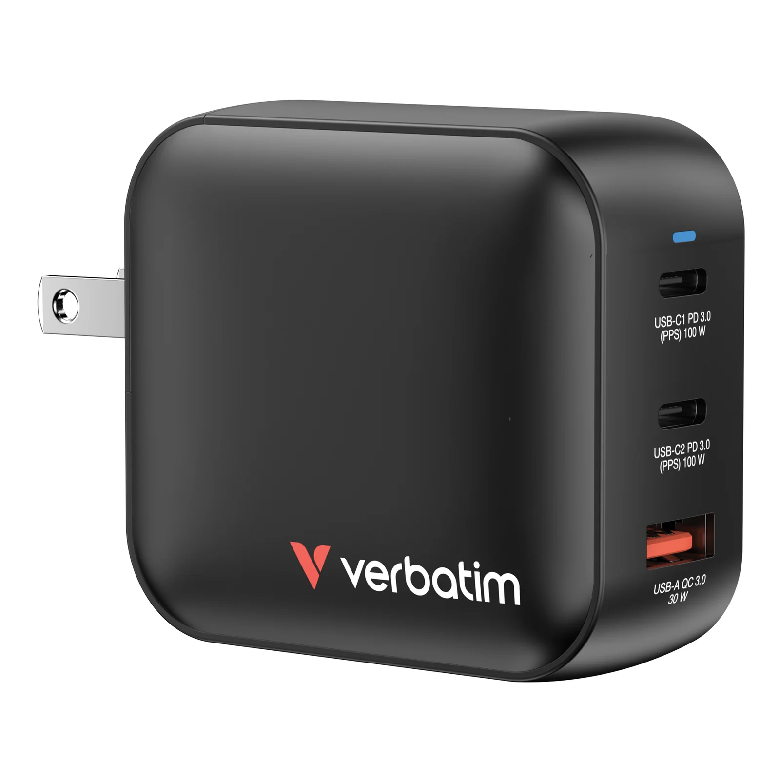 Verbatim GaN Charger 100W Universel Noir Secteur Charge rapide Intérieure
