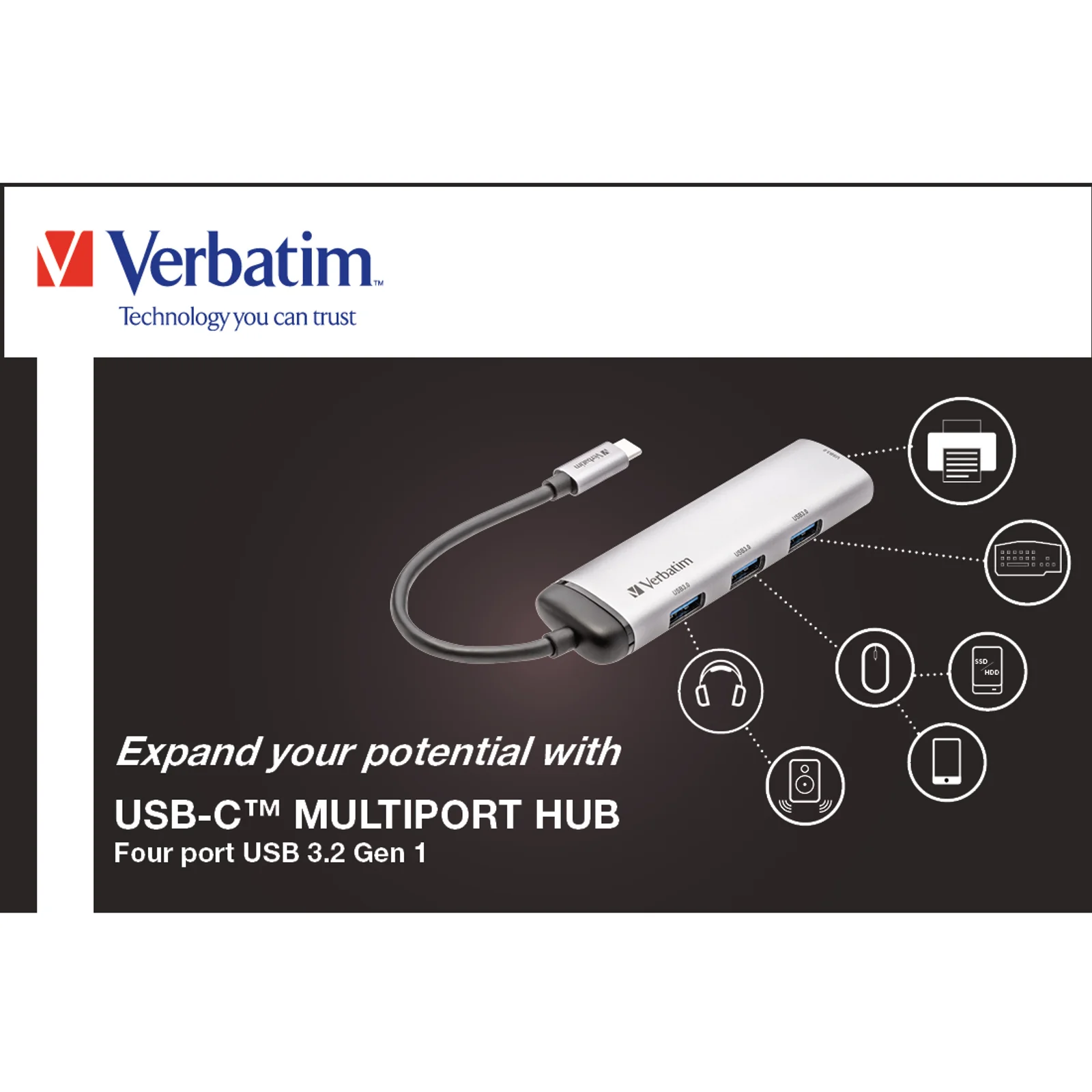 Verbatim Hub Multiports USB-C 4 ports USB 3.2 Gen 1