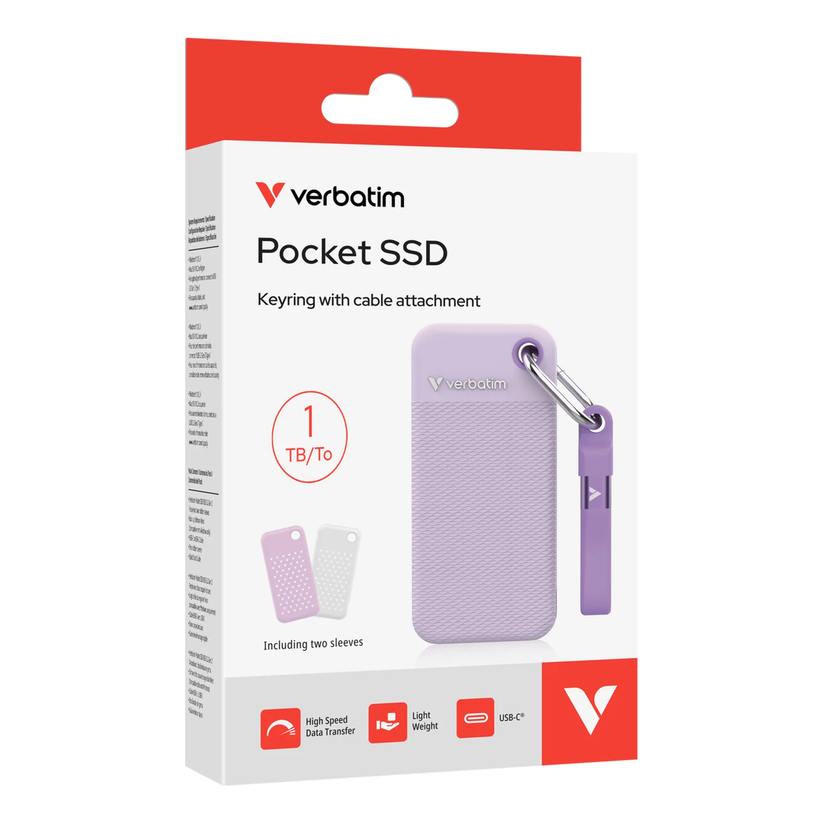 Verbatim Pocket SSD 1 To USB Type-C 3.2 Gen 2 (3.1 Gen 2) Violet