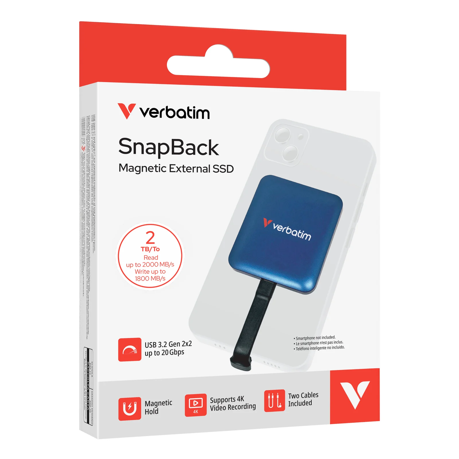 Verbatim SnapBack SSD 2 To USB Type-C USB 3.2 Gen 2x2 Bleu