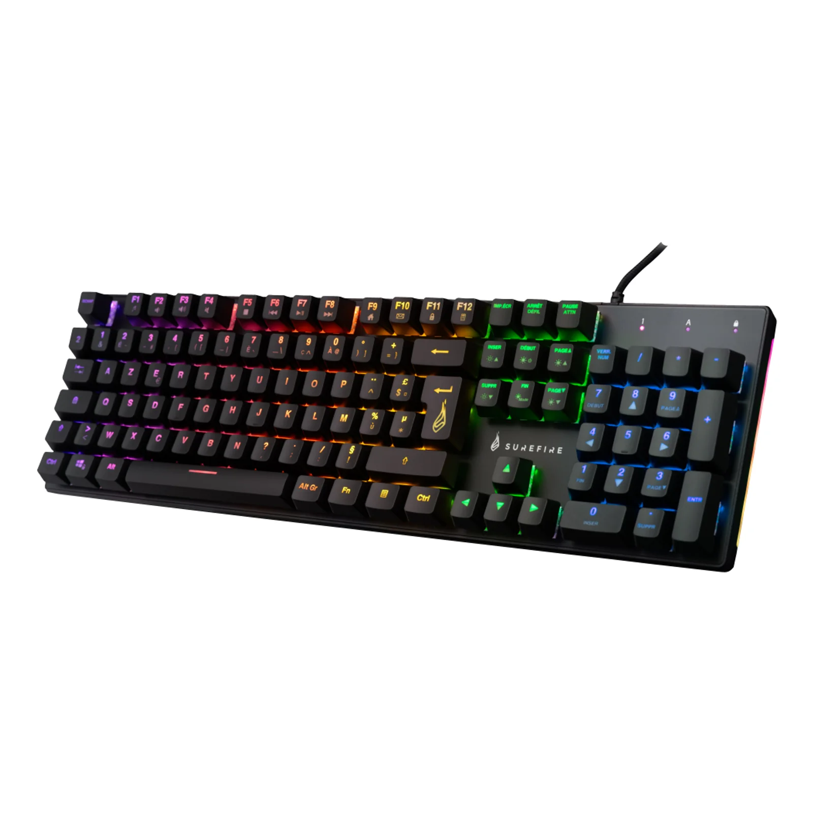 SureFire KingPin M2 clavier Gaming USB AZERTY Français Noir, Métallique
