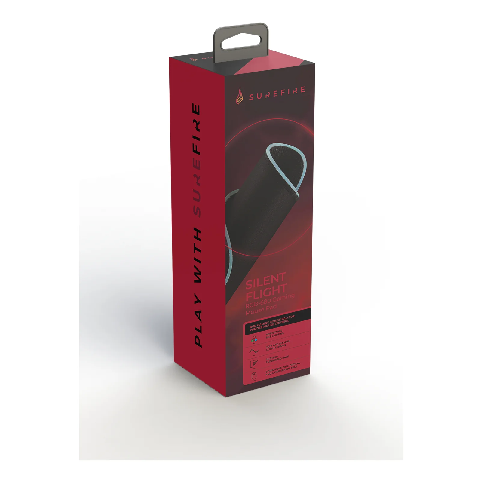 SureFire Silent Flight RGB-680 Tapis de souris de jeu Noir