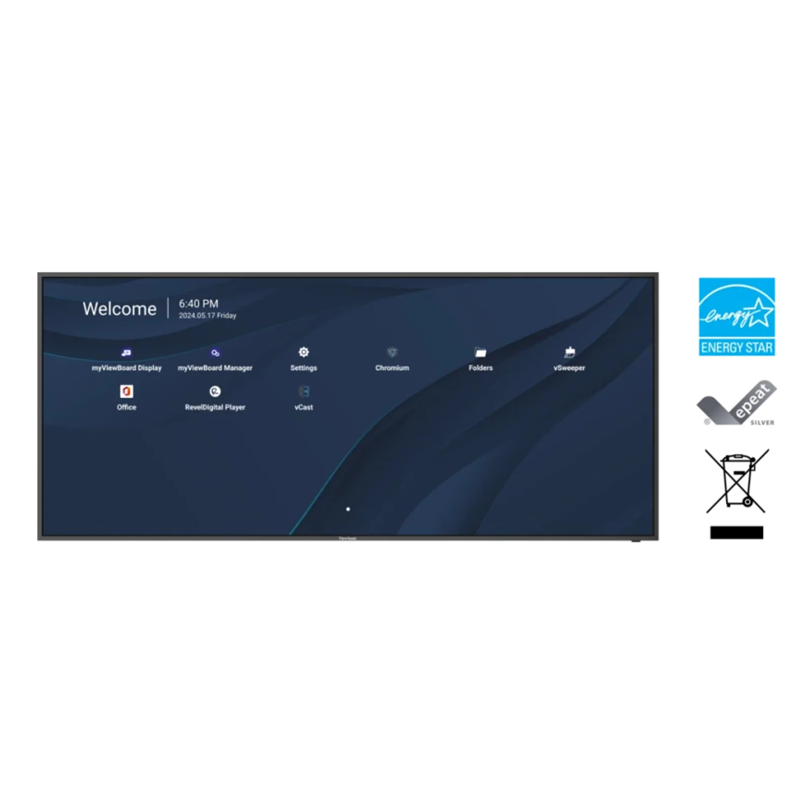 Viewsonic CDE105UW tableau blanc interactif 2,67 m (105") 5120 x 2160 pixels Noir