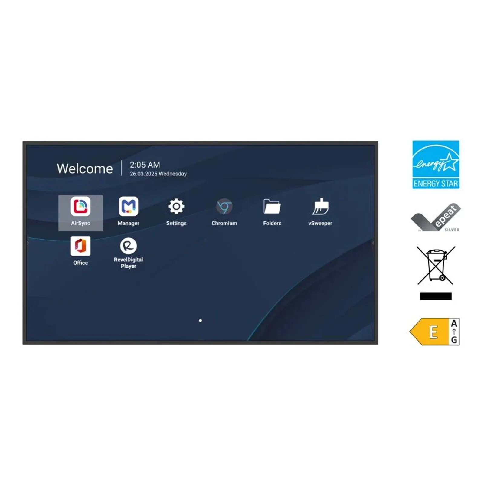 Viewsonic CDE5014-2C Écran d'affichage dynamique Écran plat de signalisation numérique 127 cm (50") LCD Wifi 500 cd/m² 4K Ultra HD Noir Intégré dans le processeur Android 14 24/7