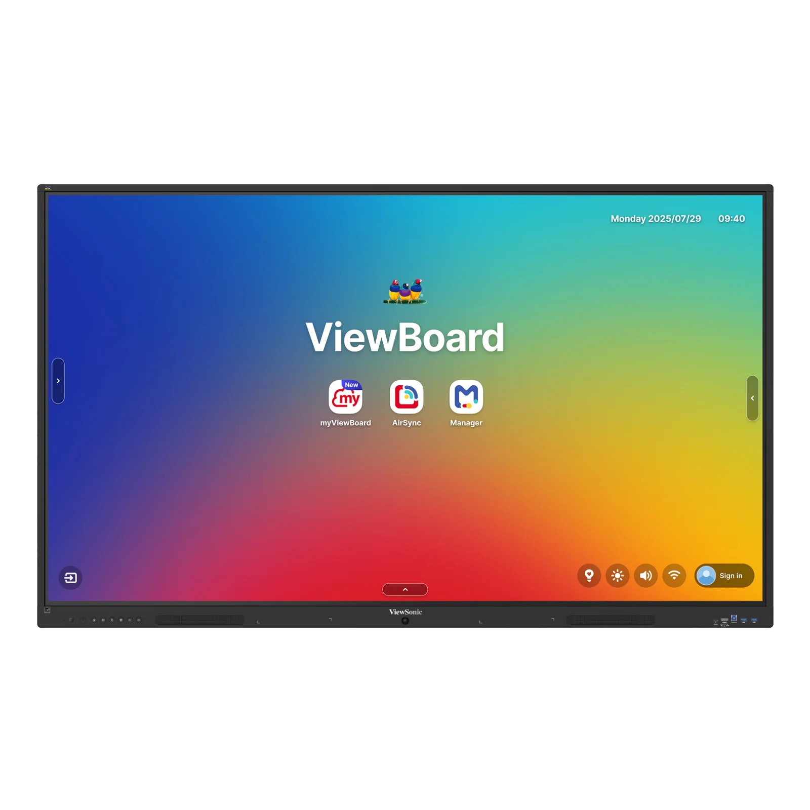 Viewsonic IFP 86IN 4K ANDROID 16 EDLA 64 tableau blanc interactif 2,18 m (86") 3840 x 2160 pixels Écran tactile