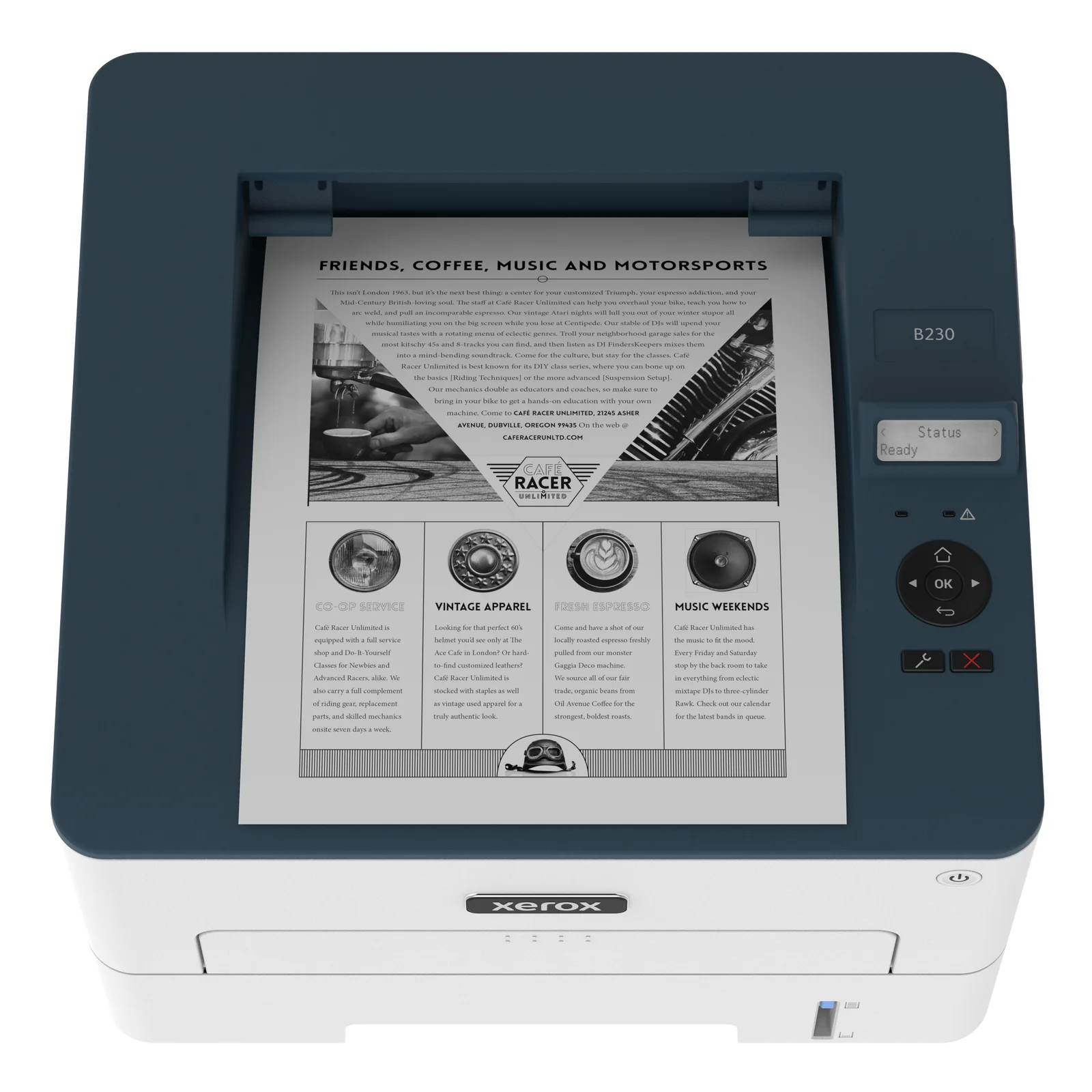 Xerox B230 Imprimante recto verso sans fil A4 34 ppm, PCL5e/6, 2 magasins Total 251 feuilles