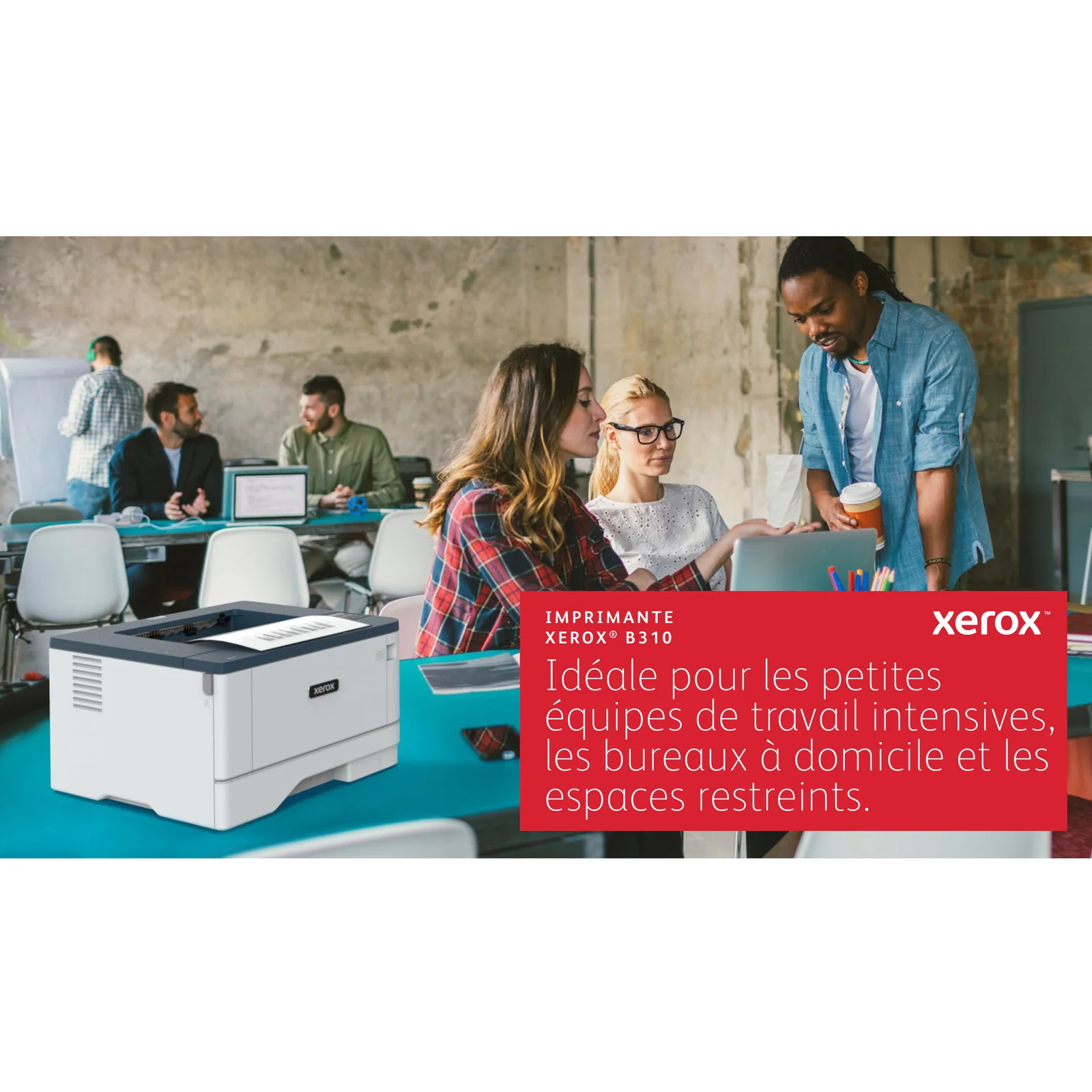 Xerox B310 Imprimante recto verso sans fil A4 40 ppm, PS3 PCL5e/6, 2 magasins Total 350 feuilles
