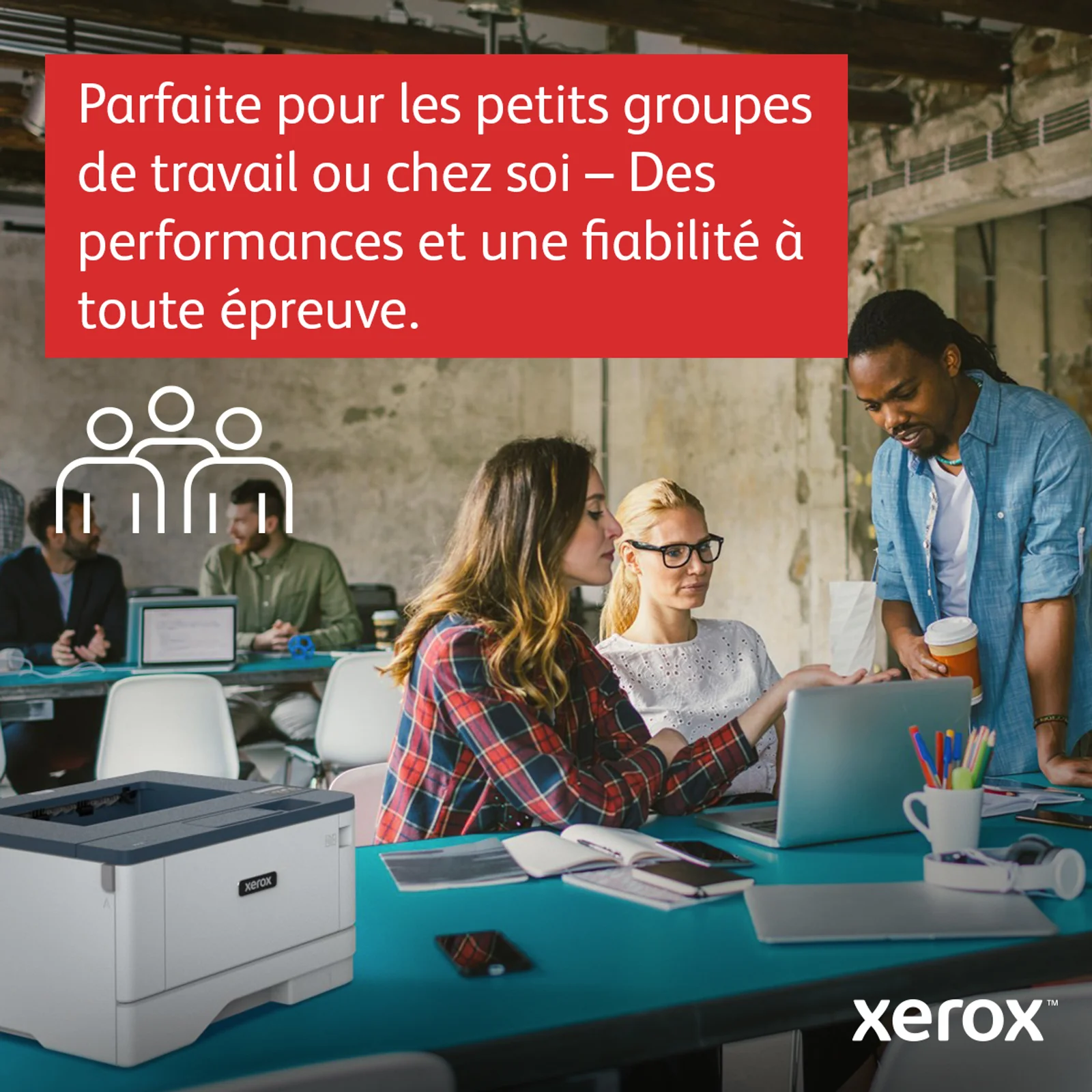 Xerox B310 Imprimante recto verso sans fil A4 40 ppm, PS3 PCL5e/6, 2 magasins Total 350 feuilles