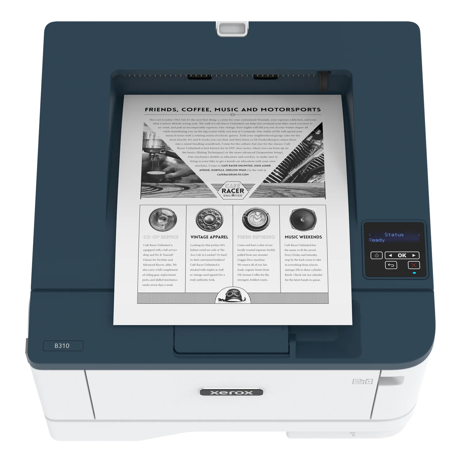 Xerox B310 Imprimante recto verso sans fil A4 40 ppm, PS3 PCL5e/6, 2 magasins Total 350 feuilles